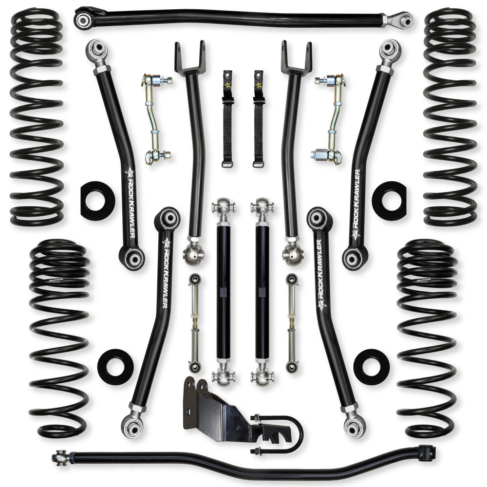 3.5 Inch X-Factor Mid-Arm Suspension System for Jeep Wrangler JLU 4XE Models With No Shocks Rock Krawler
