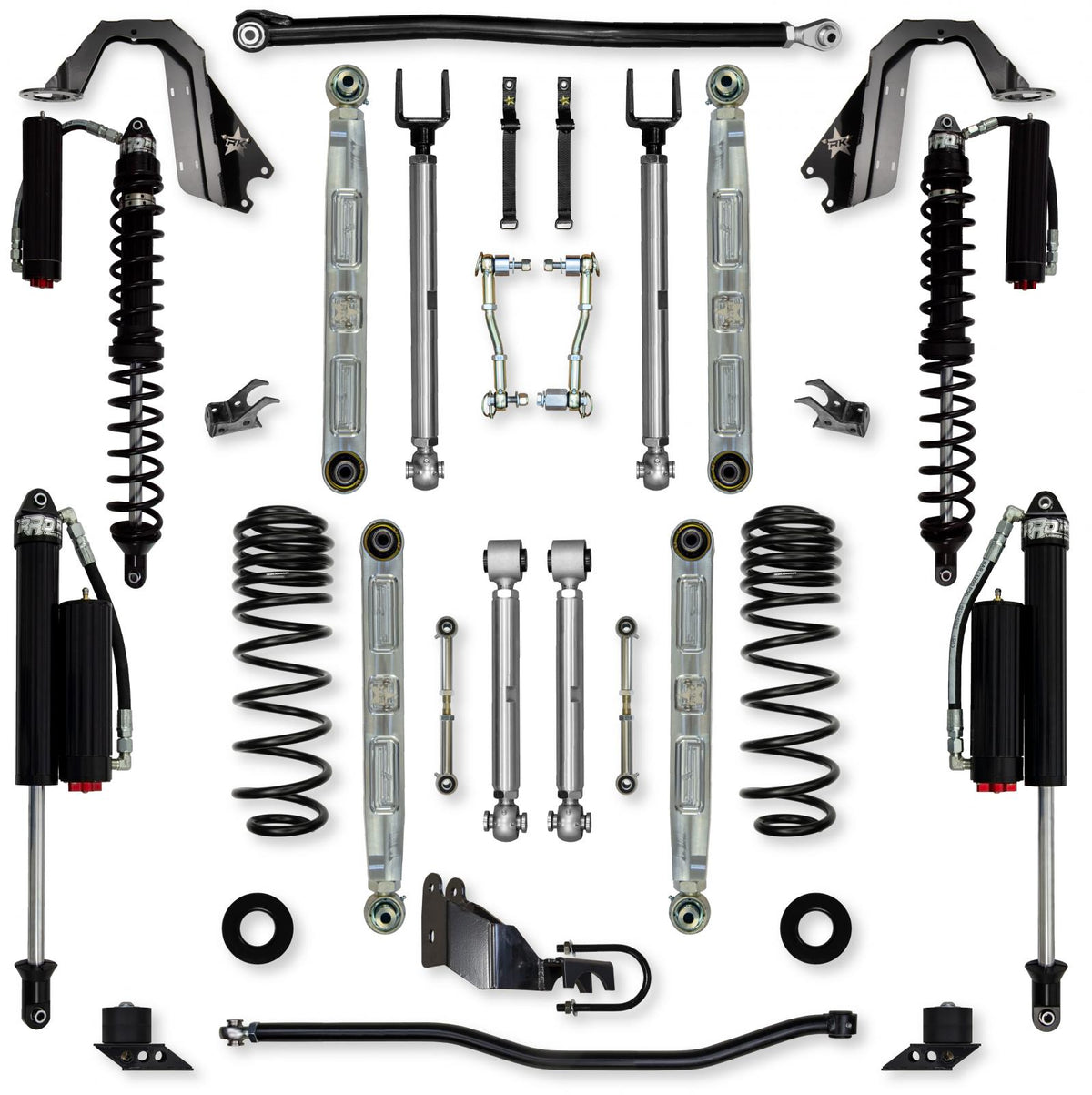 3.5 Inch X-Factor Pro Elite Coilover Mid-Arm System for Jeep Wrangler JLU Diesel Models Comp System Stage 2 Rock Krawler