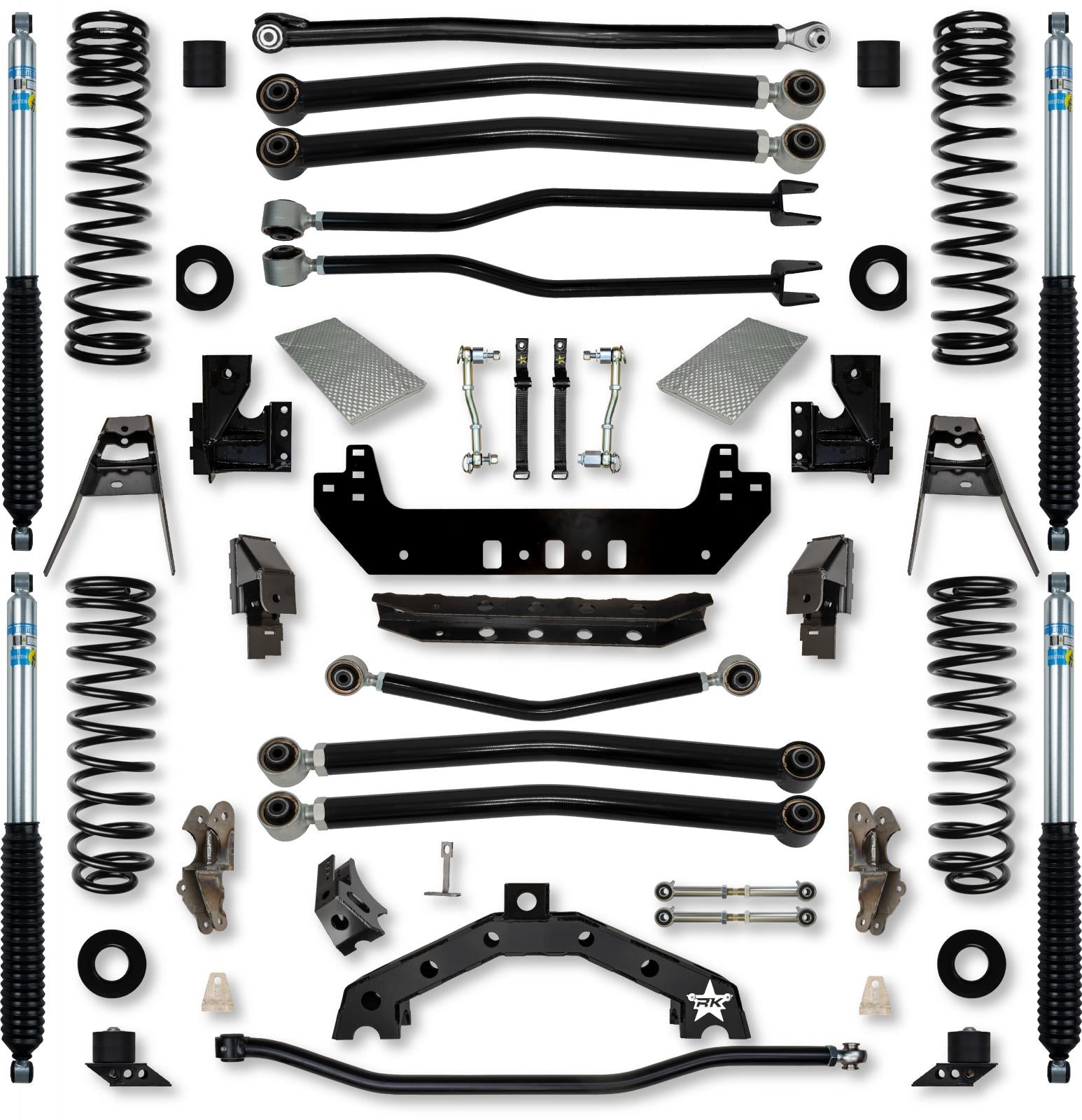 4.5 Inch Adventure X2 Long-Arm Suspension System for Jeep Wrangler JLU Gas Models With Bilstein Shocks Rock Krawler