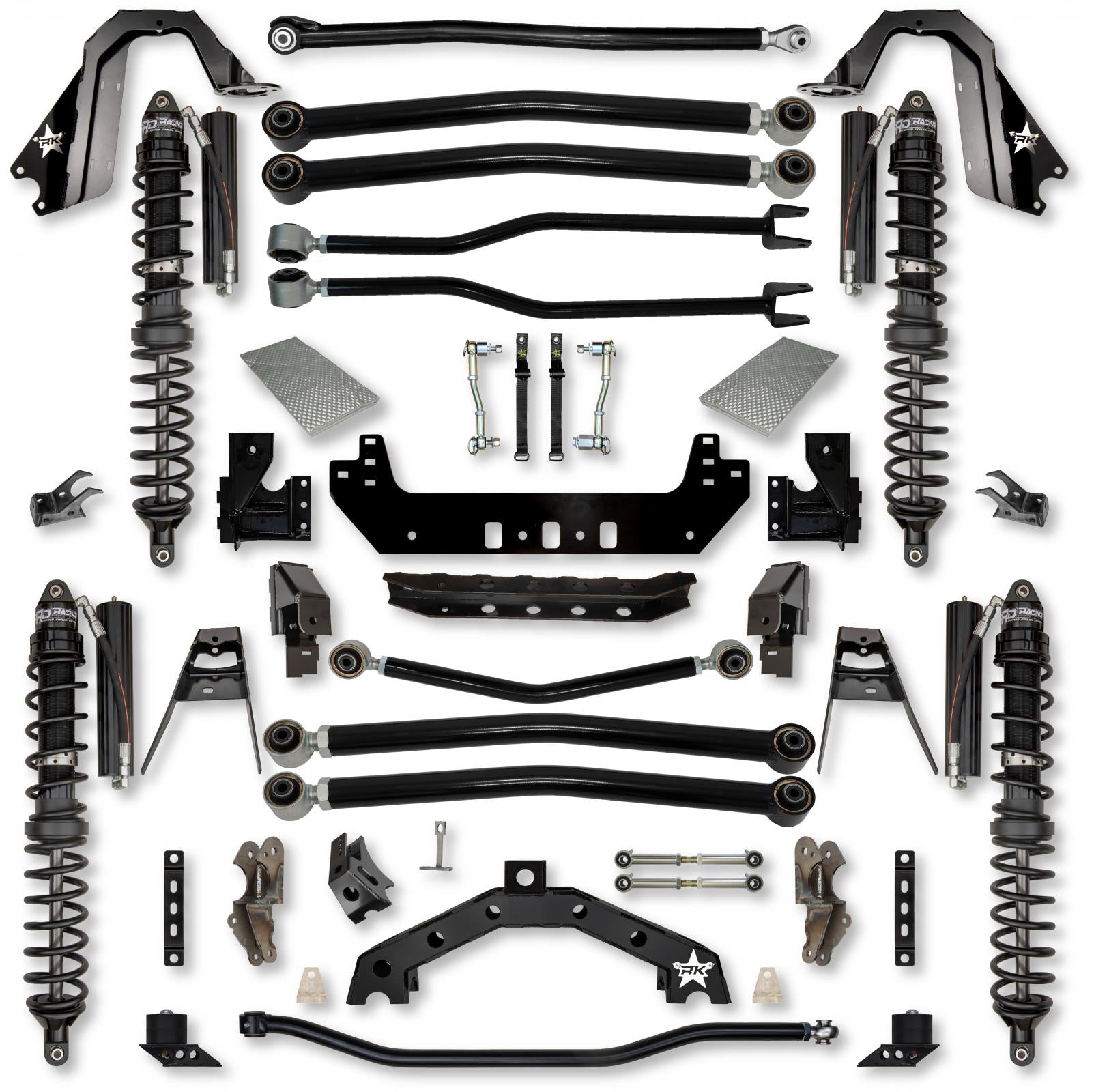 4.5 Inch Adventure X2 Coilover Long-Arm Suspension System for Jeep Wrangler JLU Gas Models Trail Runner System Stage 1 Rock Krawler
