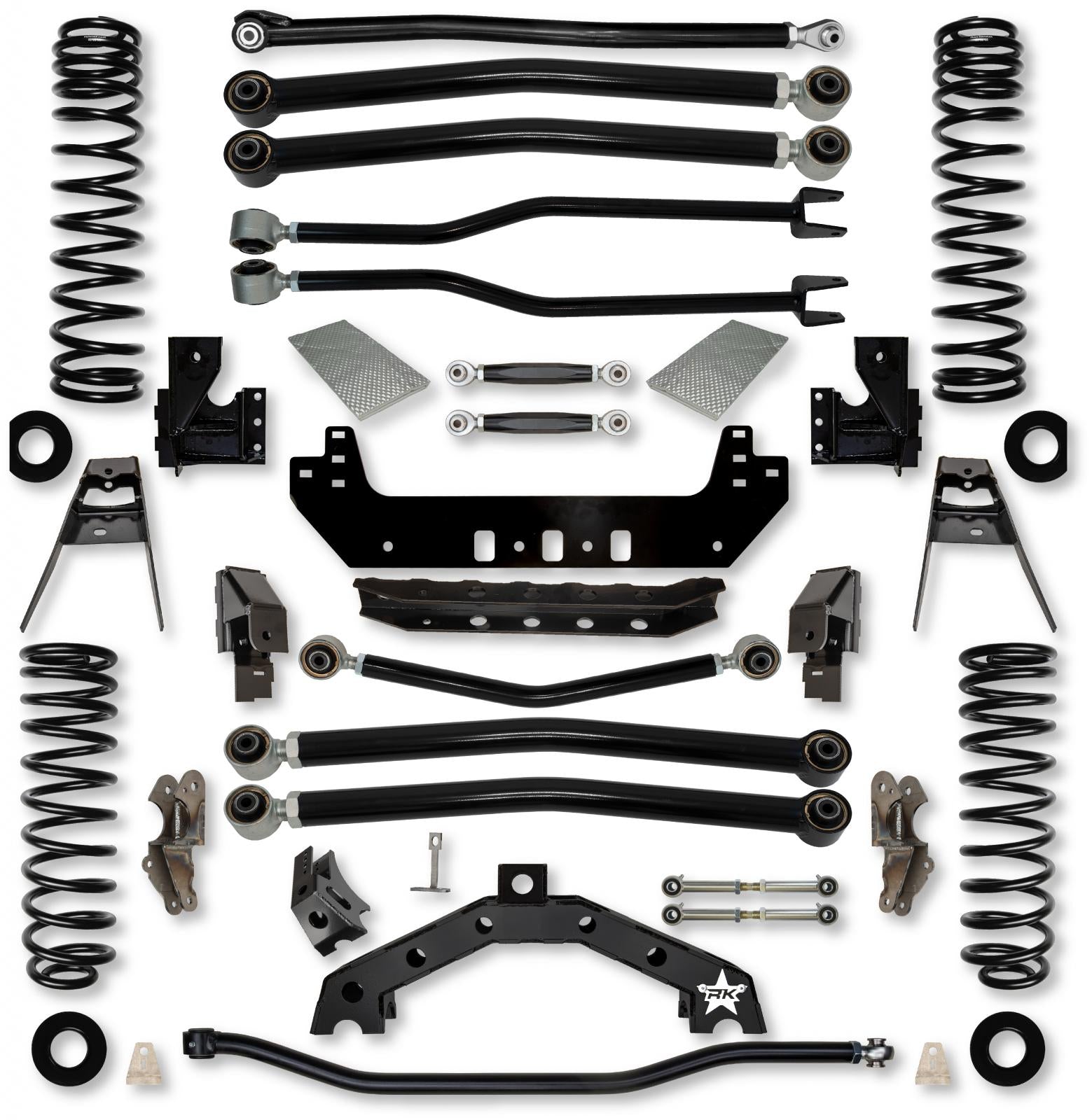 4.5 Inch Adventure X2 No Limits Long-Arm Suspension System for Jeep Wrangler JLU Gas Models With No Shocks Rock Krawler