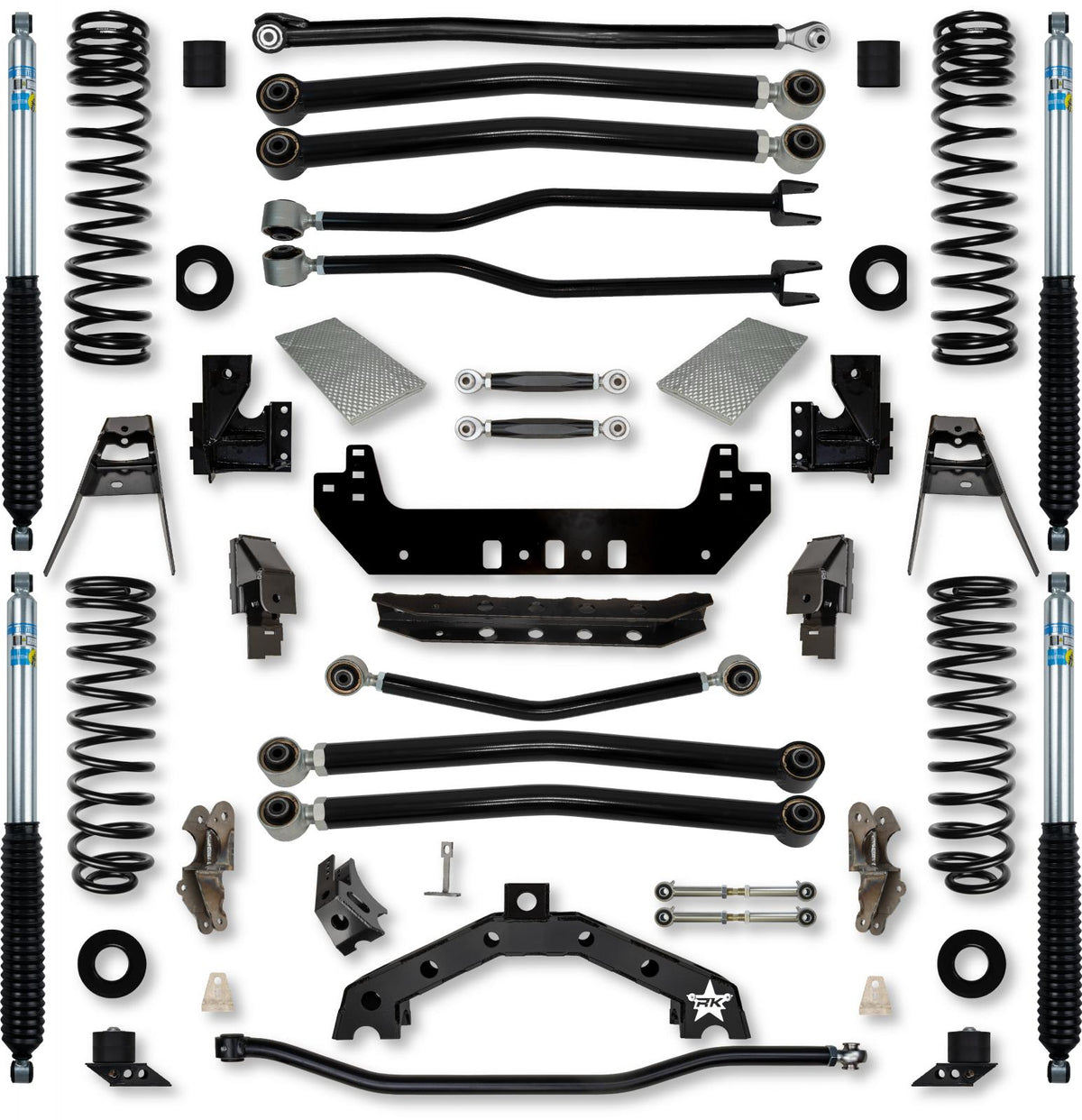 4.5 Inch Adventure X2 No Limits Long-Arm Suspension System for Jeep Wrangler JLU Diesel Models With Bilstein Shocks Rock Krawler