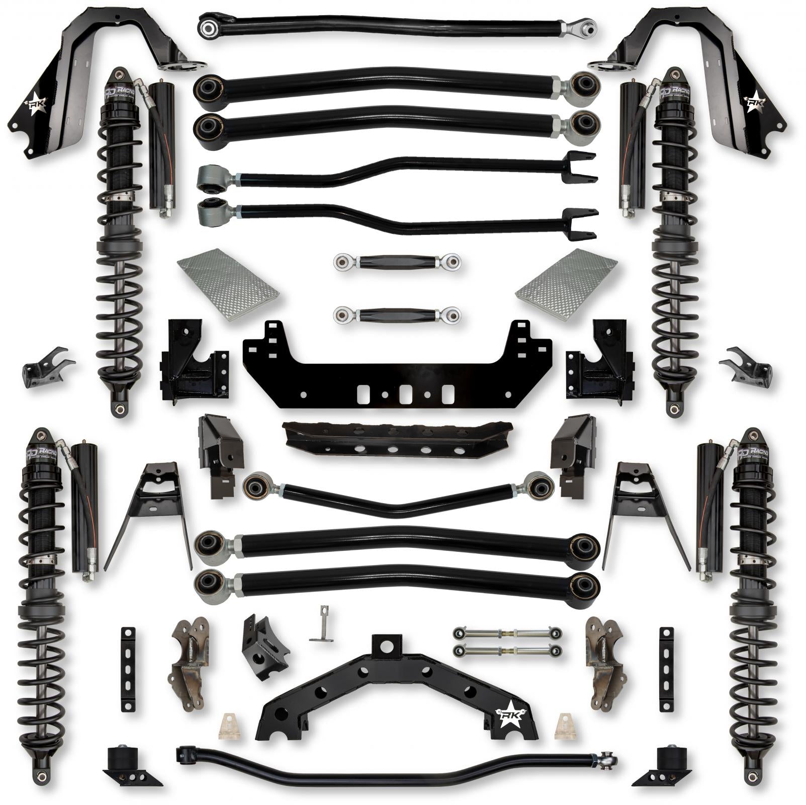 4.5 Inch Adventure X2 Coilover No Limits Long-Arm Suspension System for Jeep Wrangler JLU Gas Models Trail Runner System Stage 1 Rock Krawler