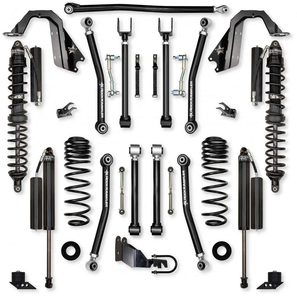 4.5 Inch Adventure X Coilover Mid-Arm Suspension System for Jeep Wrangler JL Gas Models Comp Stage 1 Rock Krawler