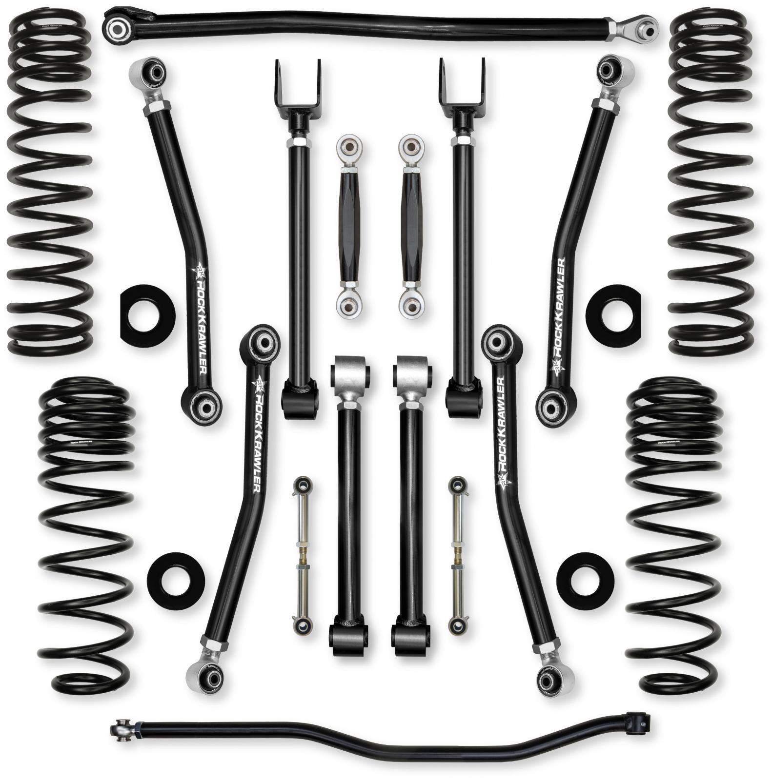 4.5 Inch Adventure X No Limits Mid-Arm Suspension System for Jeep Wrangler JLU 392 Models With No Shocks Rock Krawler