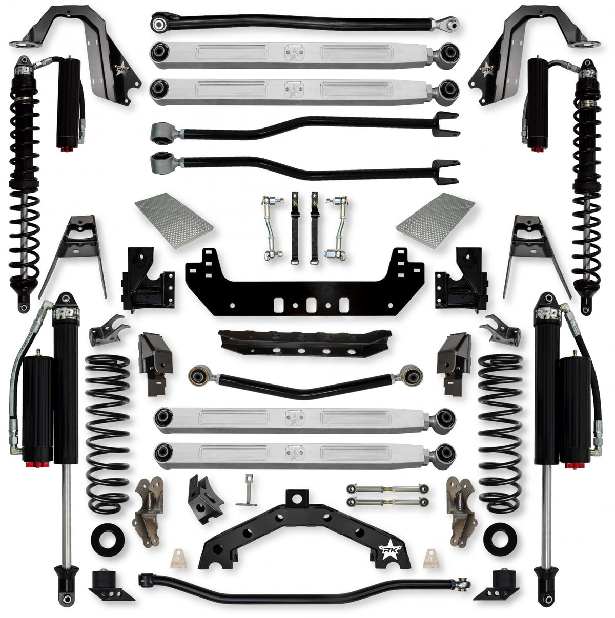 4.5 Inch Adventure X2 Pro Elite Coilover Long-Arm Suspension System for Jeep Wrangler JL Gas Models Comp System Stage 2 Rock Krawler