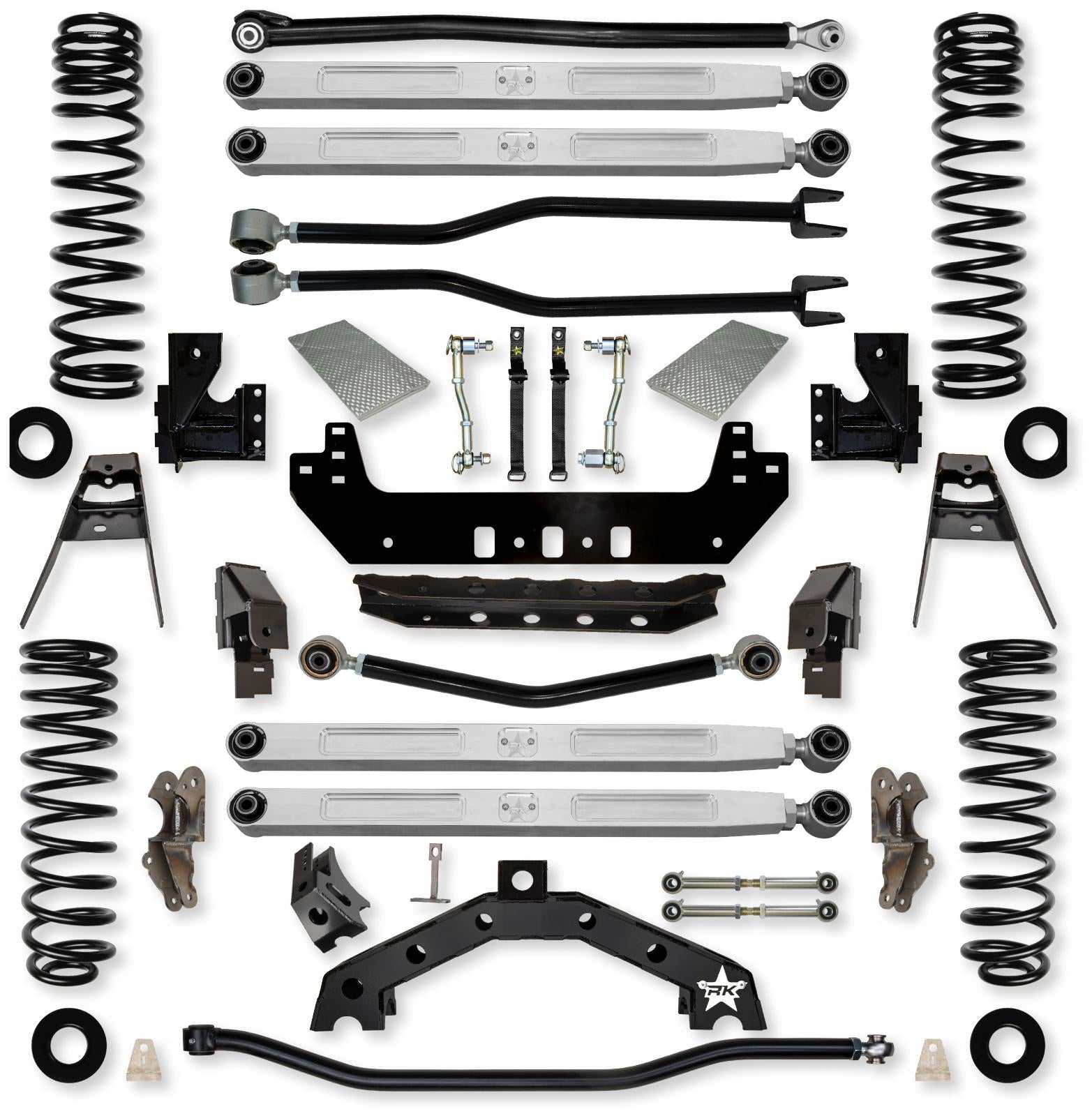 4.5 Inch Adventure X2 Pro Elite Long-Arm Suspension System for Jeep Wrangler JLU Gas Models With No Shocks Rock Krawler