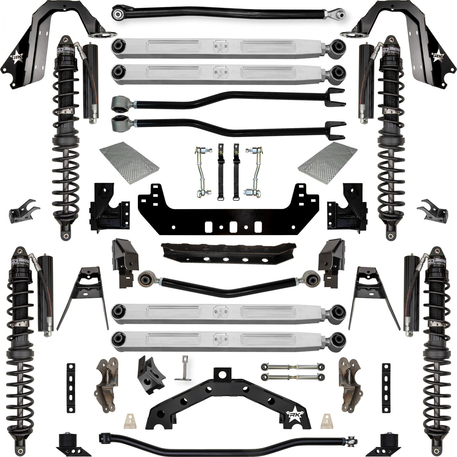 4.5 Inch Adventure X2 Pro Elite Coilover Long-Arm Suspension System for Jeep Wrangler JLU Gas Models Trail Runner System Stage 1 Rock Krawler