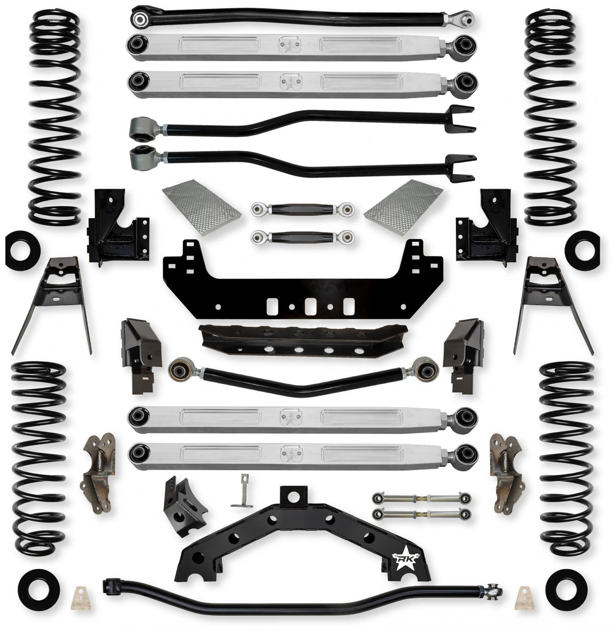 4.5 Inch Adventure X2 Pro Elite No Limits Long-Arm Suspension System for Jeep Wrangler JL Gas Models With No Shocks Rock Krawler