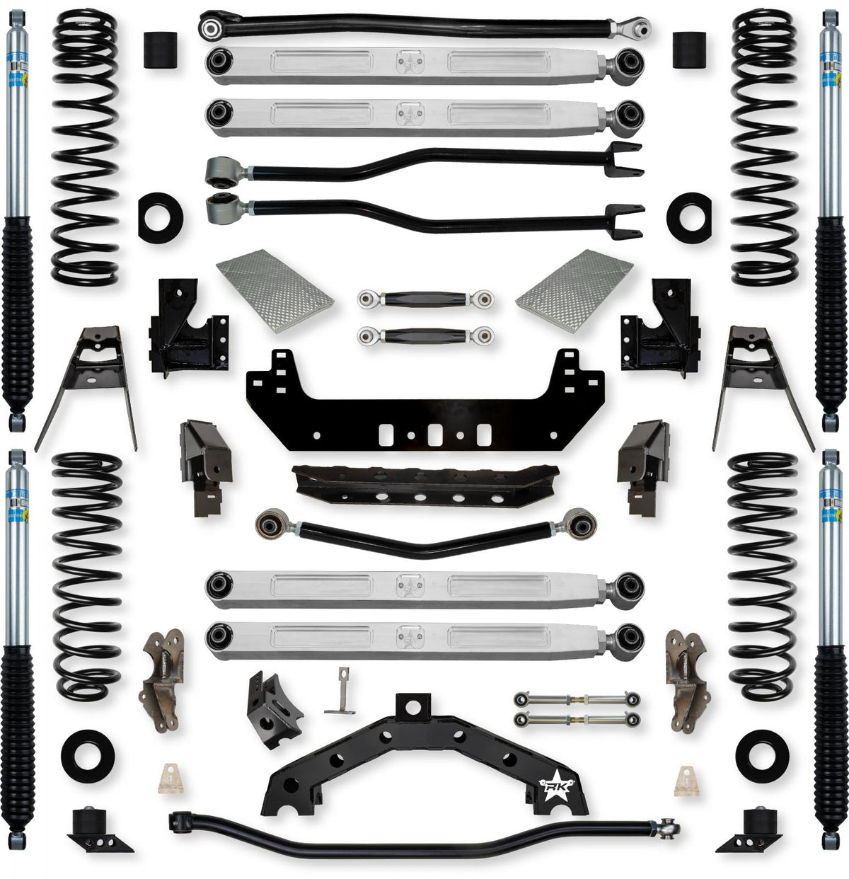 4.5 Inch Adventure X2 Pro Elite No Limits Long-Arm Suspension System for Jeep Wrangler JL Gas Models With Bilstein Shocks Rock Krawler