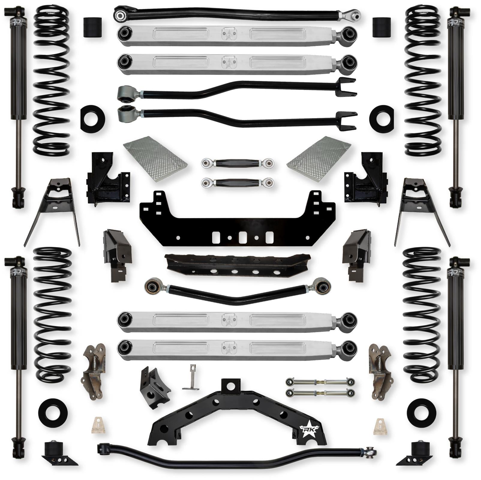 4.5 Inch Adventure X2 Pro Elite No Limits Long-Arm Suspension System for Jeep Wrangler JL Gas Models With IFP Shocks Rock Krawler