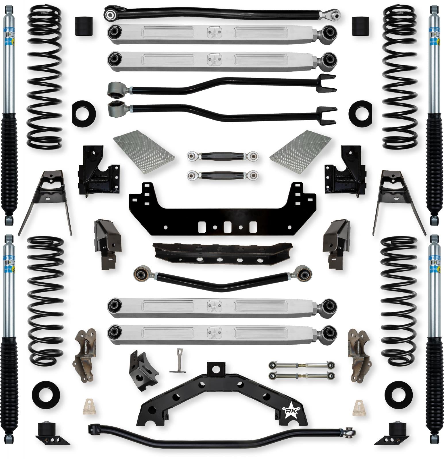 4.5 Inch Adventure X2 Pro Elite No Limits Long-Arm Suspension System for Jeep Wrangler JLU Diesel Models With Bilstein Shocks Rock Krawler