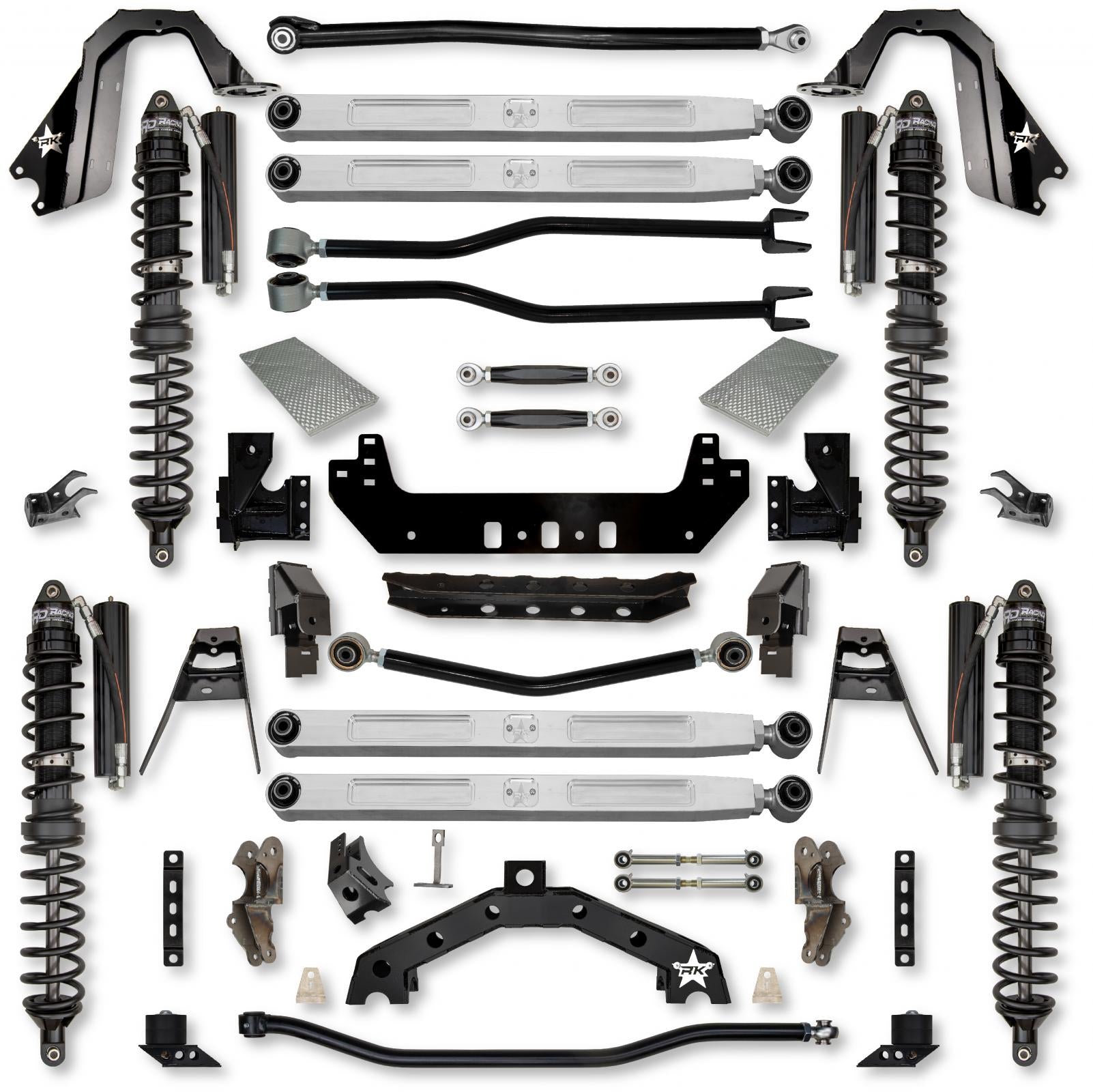 4.5 Inch Adventure X2 Pro Elite Coilover No Limits Long-Arm Suspension System for Jeep Wrangler JLU Gas Models Trail Runner System Stage 1 Rock Krawler