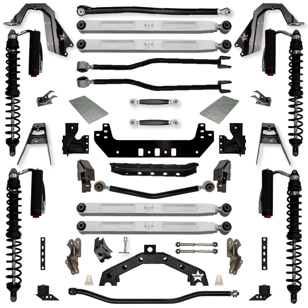 4.5 Inch Adventure X2 Pro Elite Coilover No Limits Long-Arm Suspension System for Jeep Wrangler JLU Gas Models Trail Runner System Stage 2 Rock Krawler