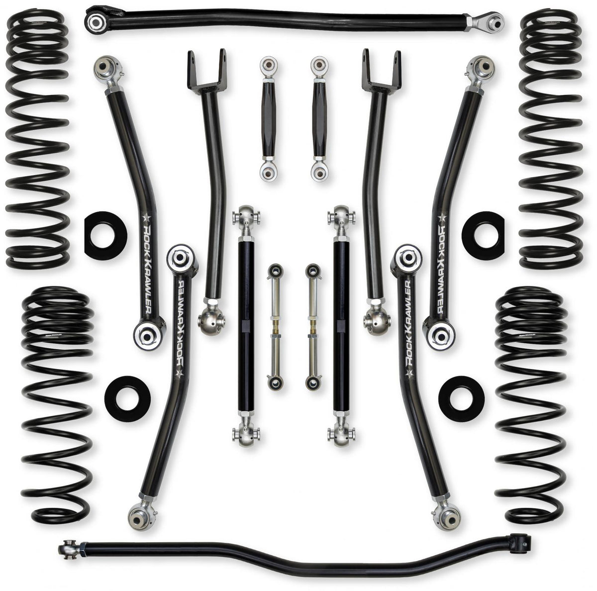 4.5 Inch X-Factor No Limits Mid-Arm Suspension System for Jeep Wrangler JLU 392 Models Comp Stage 1 With No Shocks Rock Krawler