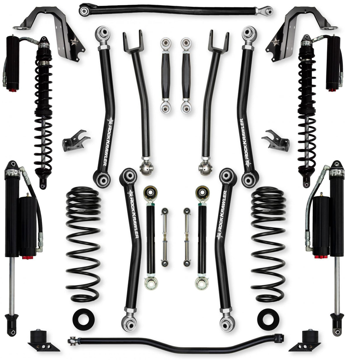 4.5 Inch X-Factor Coilover No Limits Mid-Arm Suspension System for Jeep Wrangler JLU 392 Models Comp System Stage 2 Rock Krawler