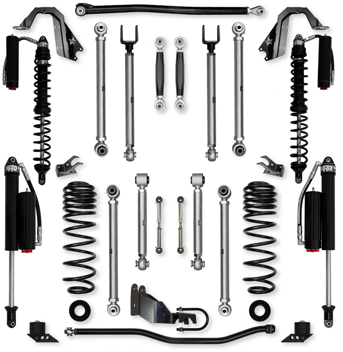 4.5 Inch X-Factor PRO Coilover No Limits Mid-Arm Suspension System for Jeep Wrangler JL Gas Models Comp System Stage 2 Rock Krawler