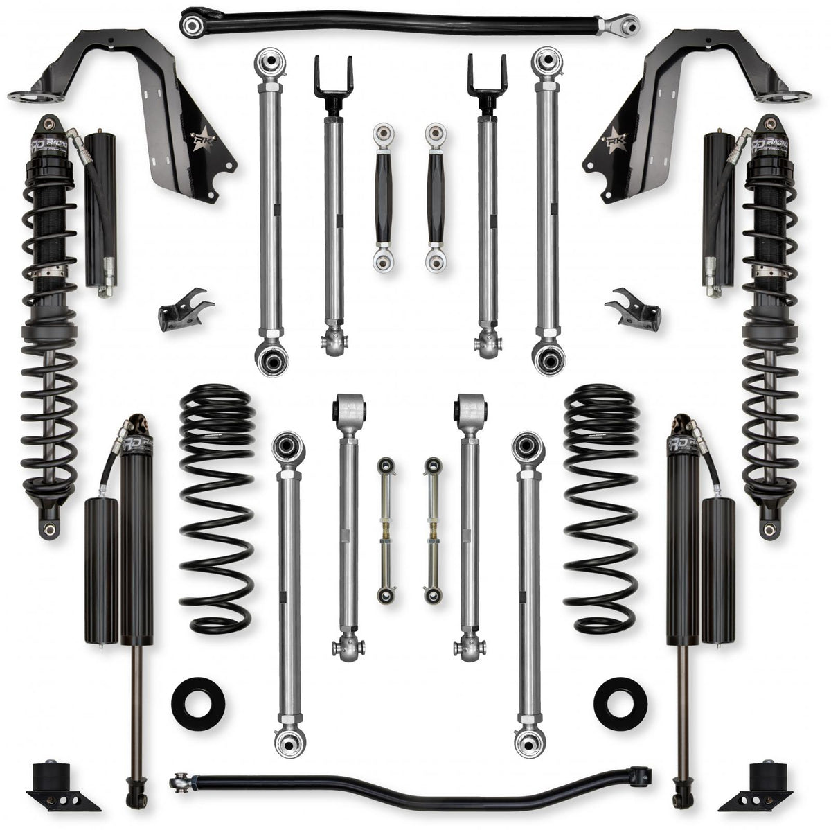 4.5 Inch X-Factor PRO Coilover No Limits Mid-Arm Suspension System for Jeep Wrangler JLU 392 Models Comp Stage 1 Rock Krawler