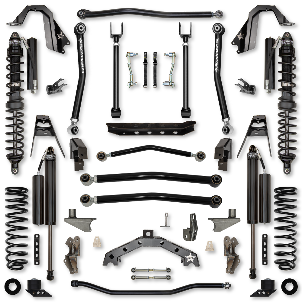 4.5 Inch T-Rex Coilover w/ 6 Inch Rear Stretch Hybrid System For Jeep Wrangler JL Comp Stage 1 Rock Krawler