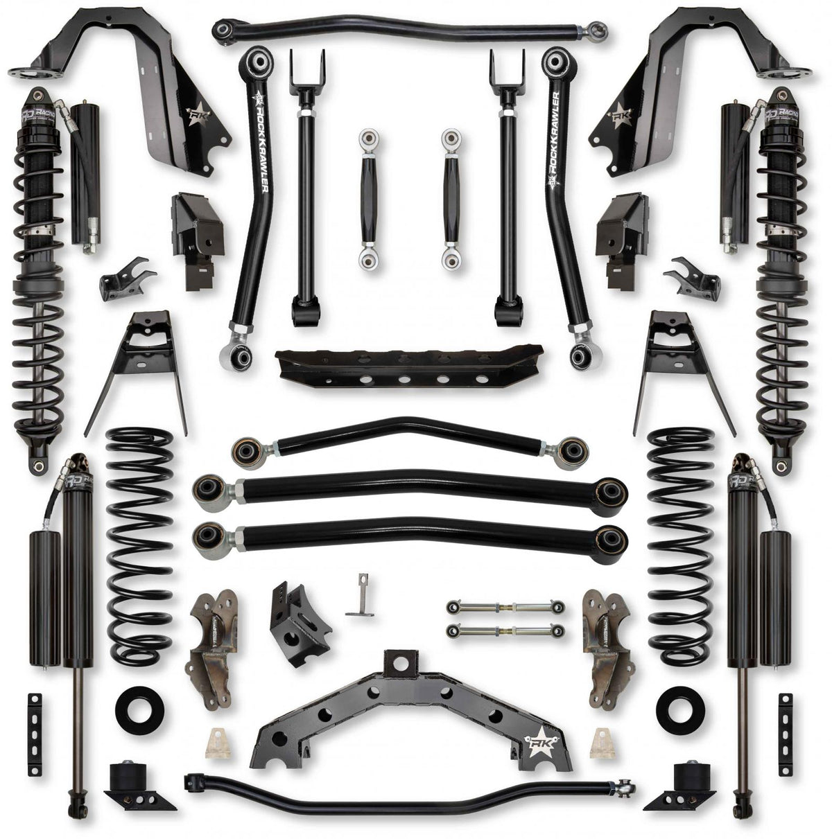 4.5 Inch T-REX Coilover No Limits Suspension System for Jeep Wrangler JL Gas Models Comp Stage 1 Rock Krawler