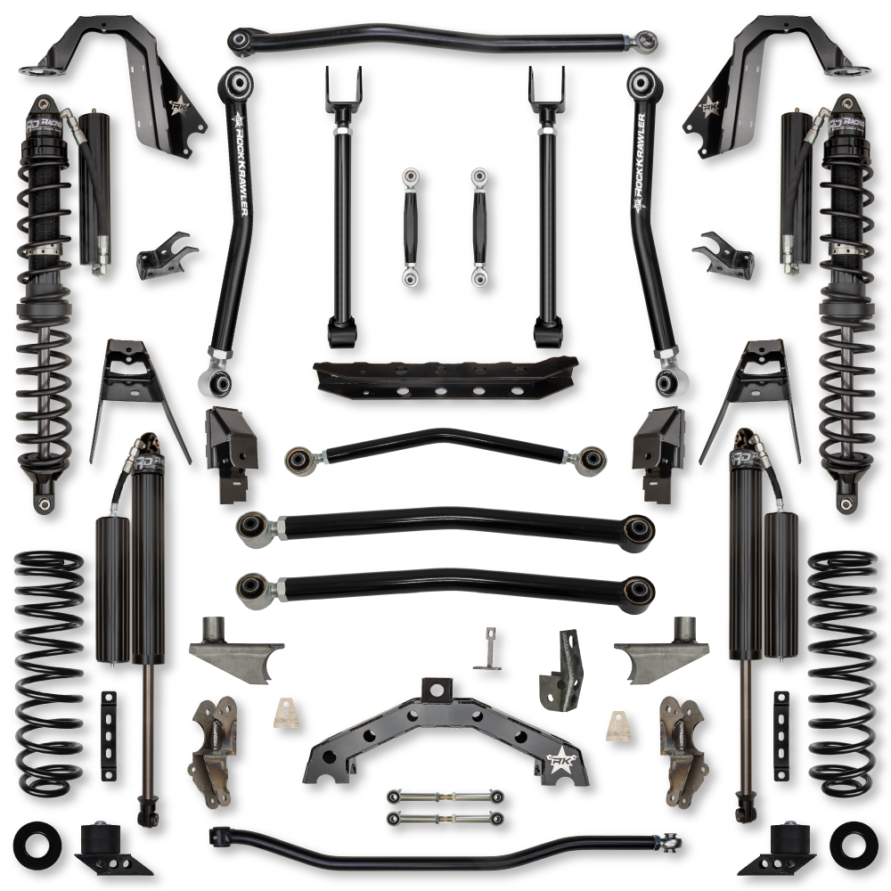 4.5 Inch T-Rex Coilover w/ 6 Inch Rear Stretch No Limits Hybrid System For Jeep Wrangler JL Comp Stage 1 Rock Krawler