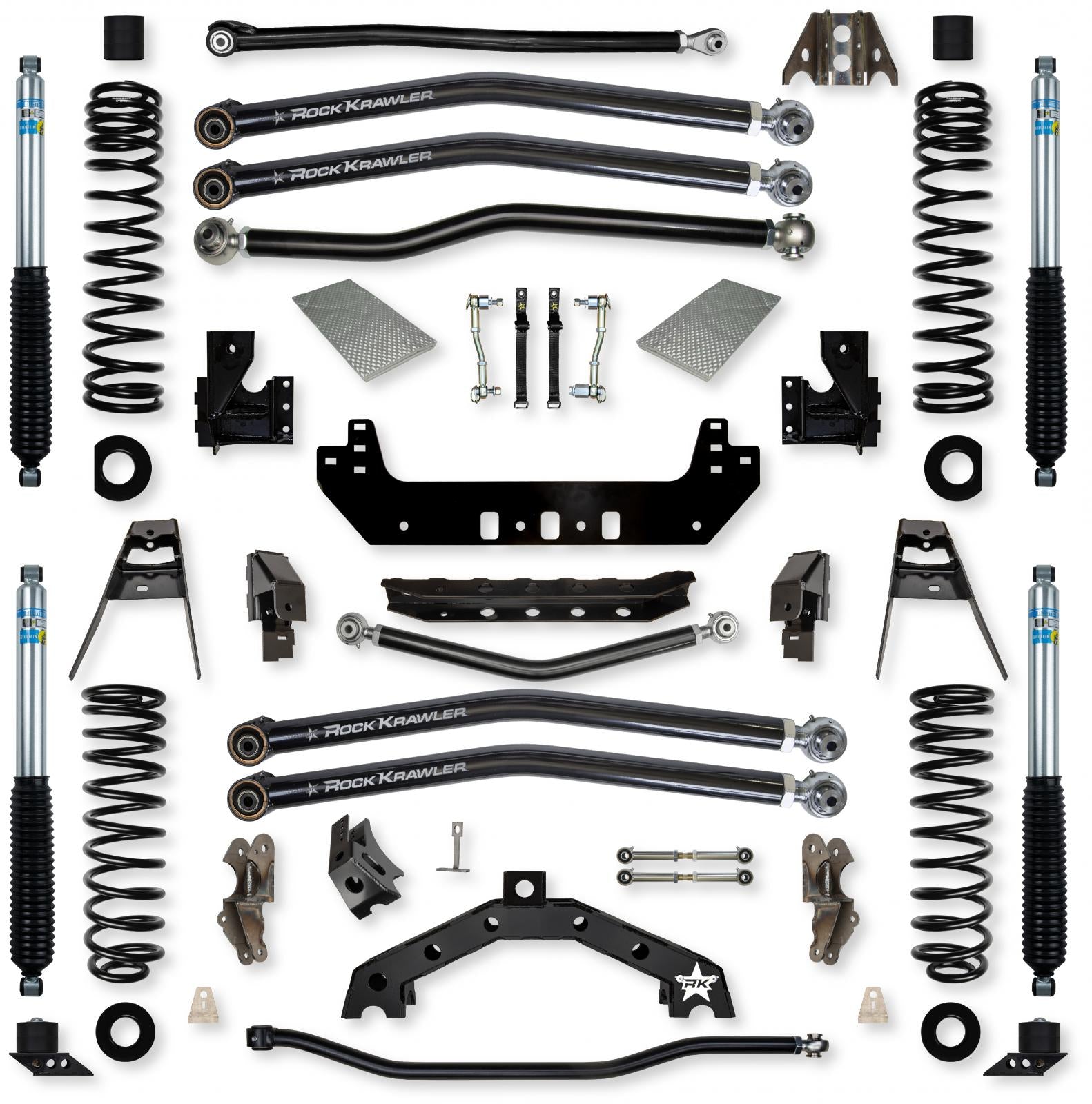 4.5 Inch X-Factor X2 Long-Arm Suspension System for Jeep Wrangler JL Gas Models With Bilstein Shocks Rock Krawler