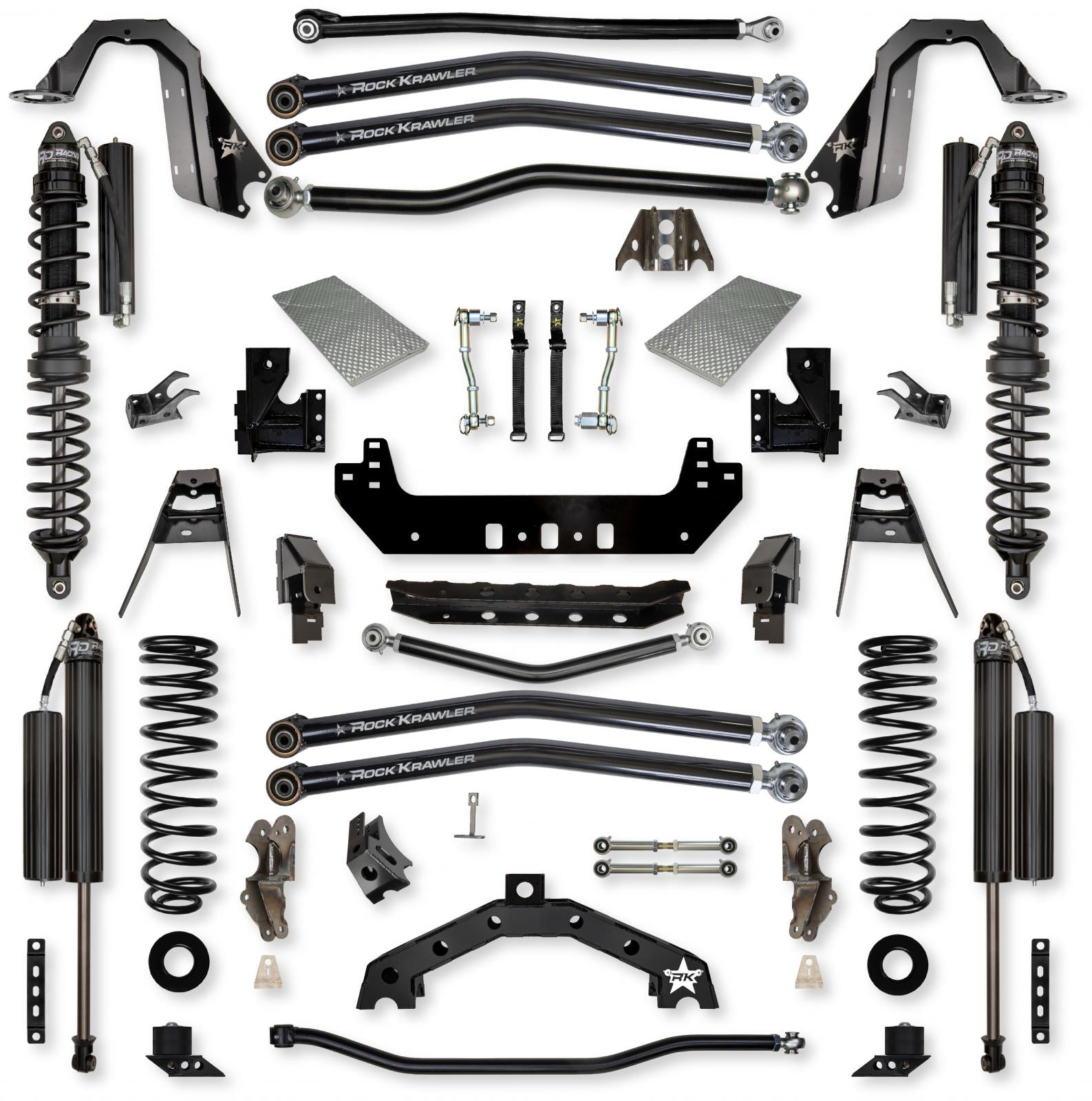 4.5 Inch X-Factor X2 Coilover Long-Arm Suspension System for Jeep Wrangler JL Gas Models Comp Stage 1 Rock Krawler
