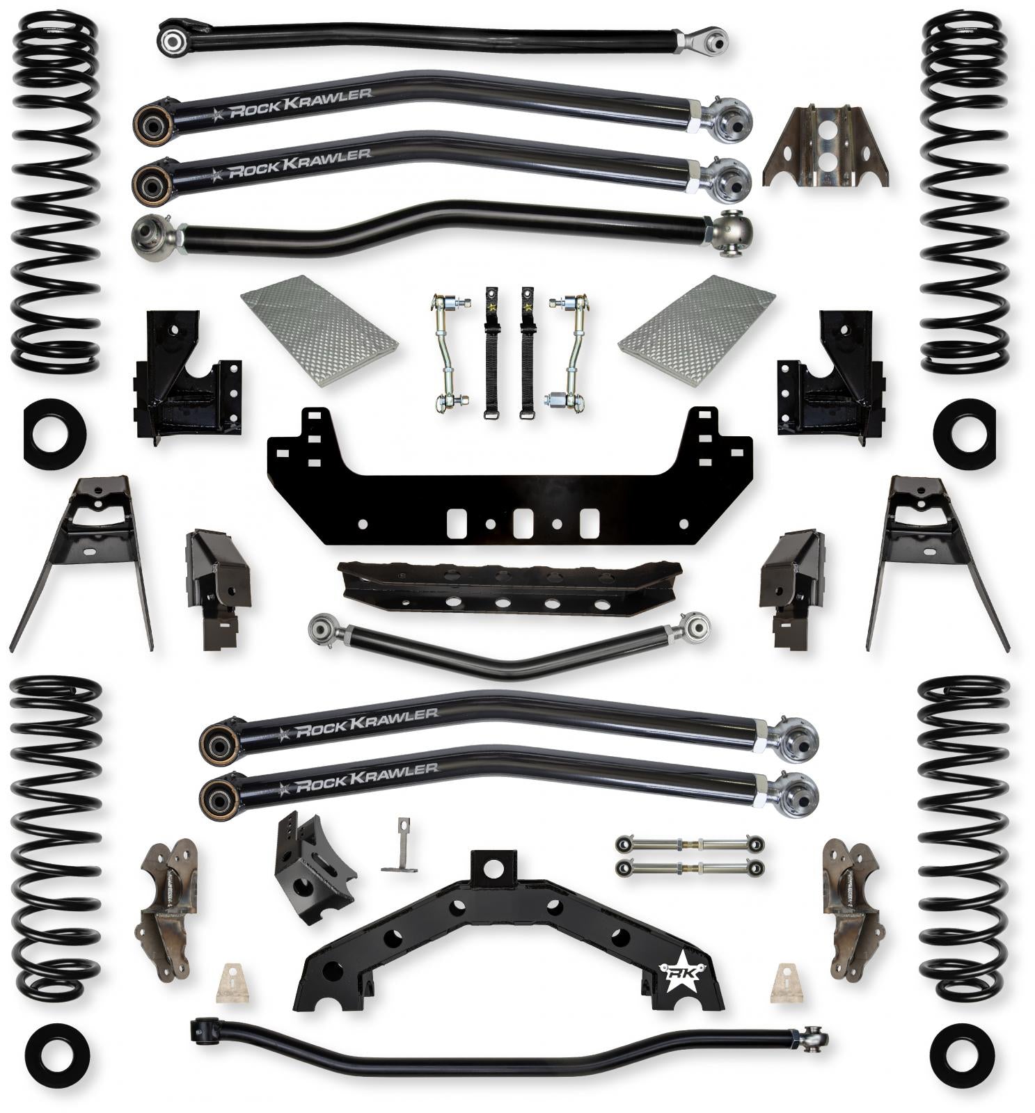 4.5 Inch X-Factor X2 Long-Arm Suspension System for Jeep Wrangler JLU Diesel Models With No Shocks Rock Krawler