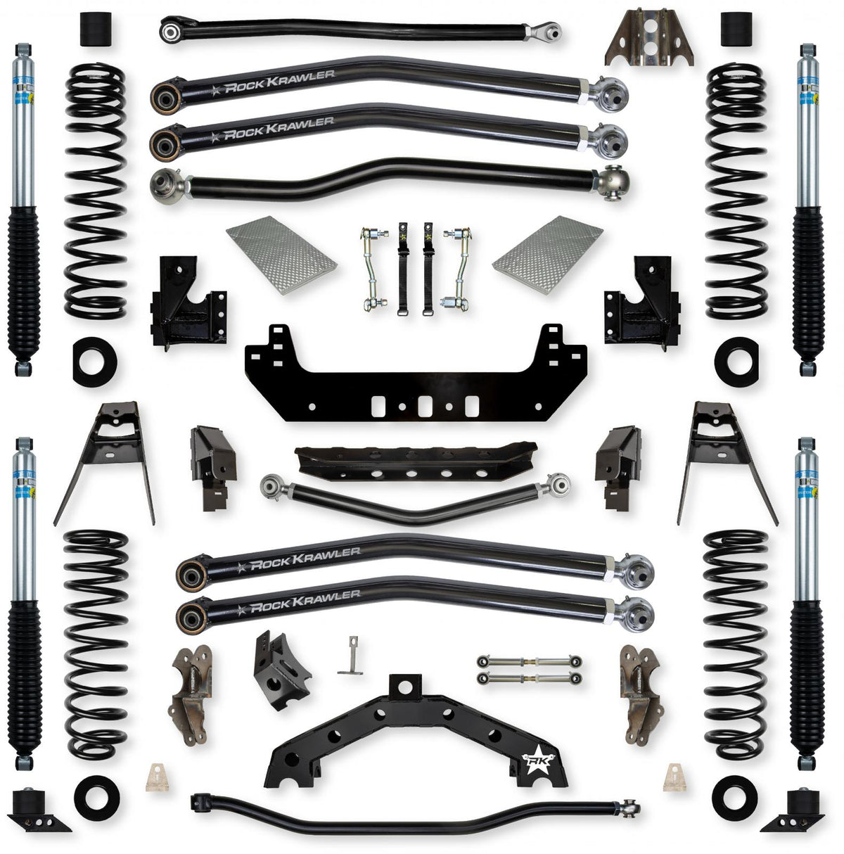 4.5 Inch X-Factor X2 Long-Arm Suspension System for Jeep Wrangler JLU Diesel Models With Bilstein Shocks Rock Krawler