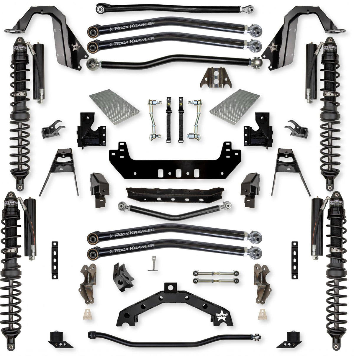4.5 Inch X-Factor X2 Coilover Long-Arm Suspension System for Jeep Wrangler JLU Diesel Models Trail Runner System Stage 1 Rock Krawler