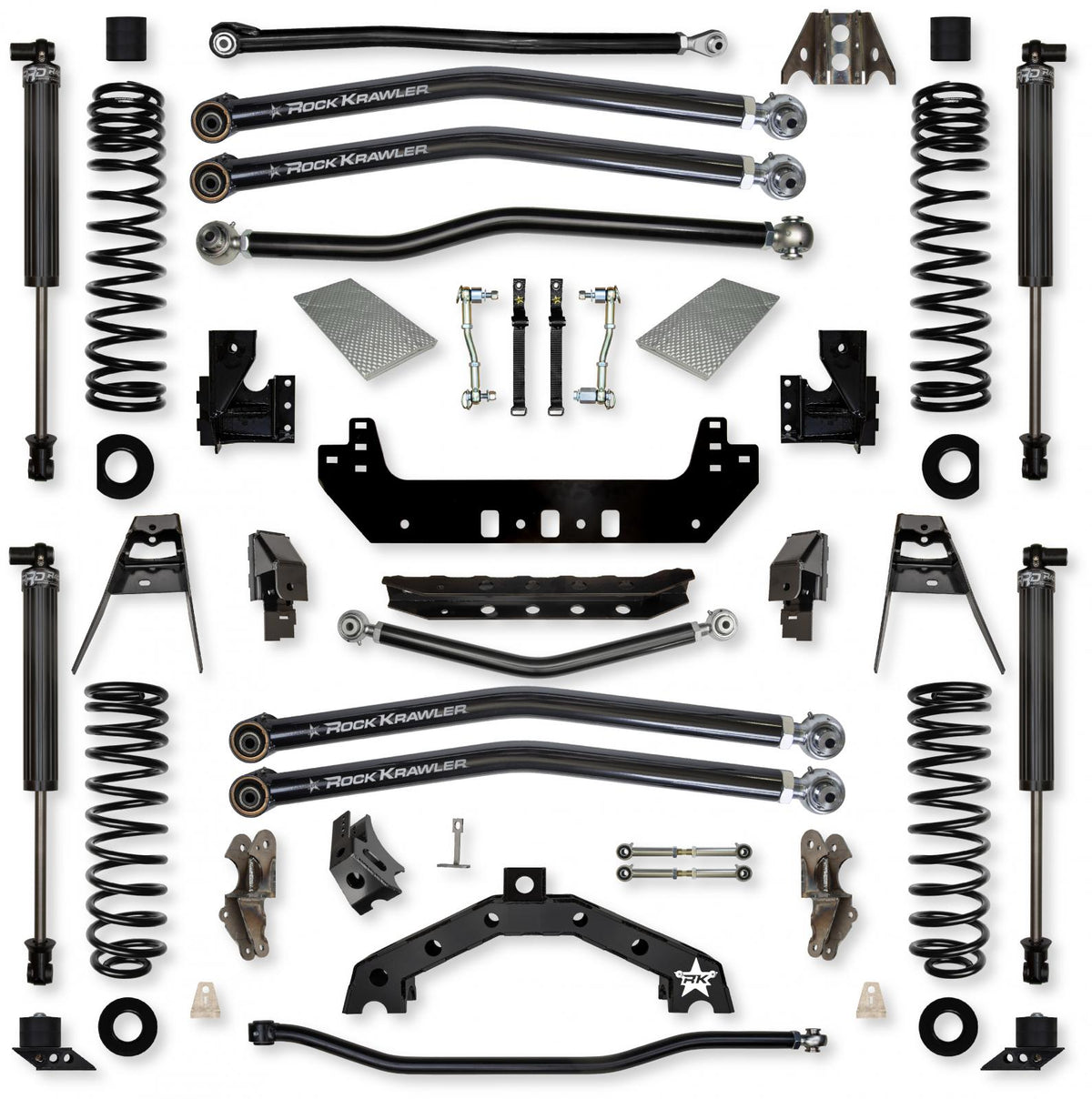 4.5 Inch X-Factor X2 Long-Arm Suspension System for Jeep Wrangler JLU Gas Models With IFP Shocks Rock Krawler