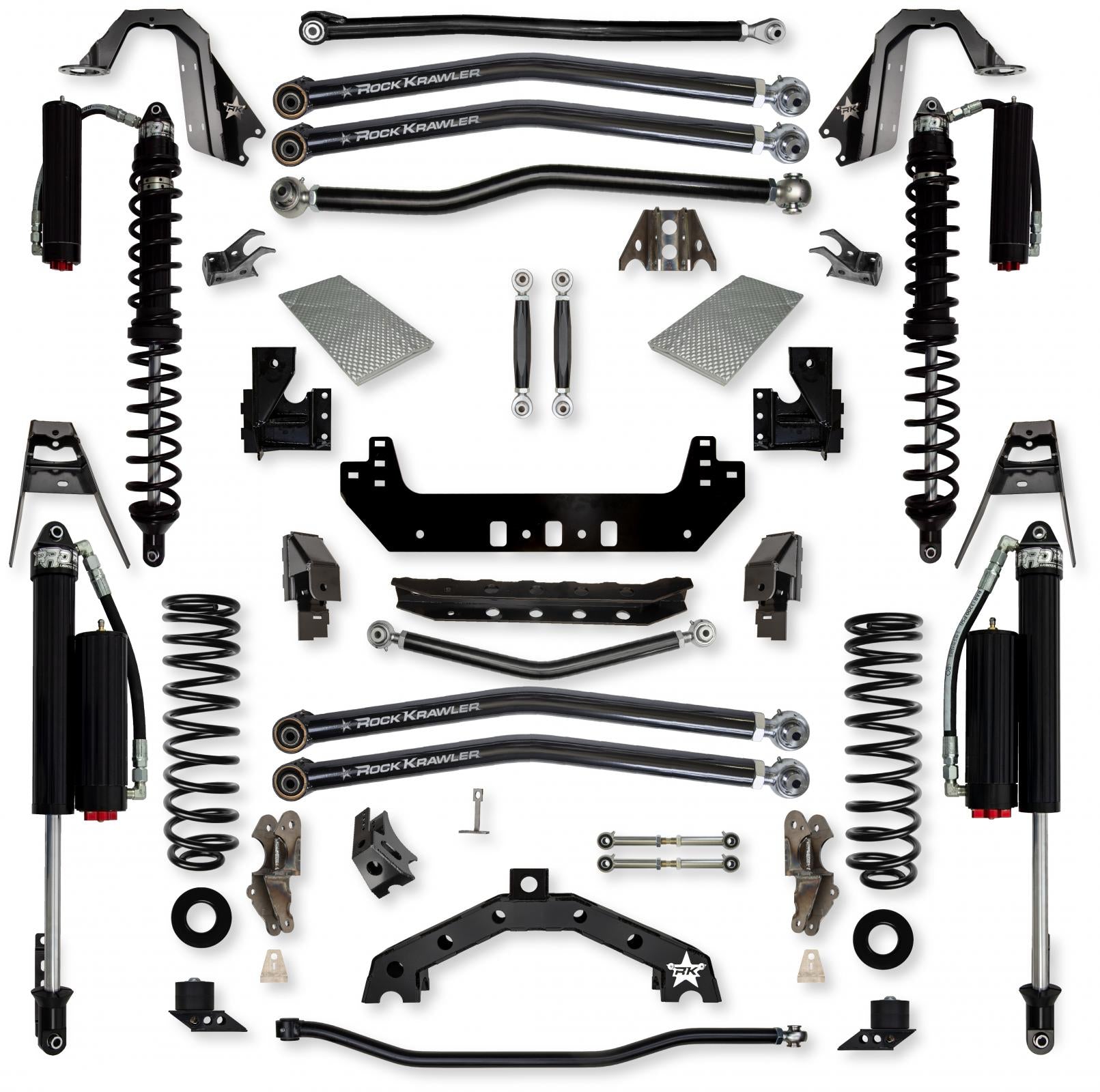 4.5 Inch X-Factor X2 Coilover No Limits Long-Arm Suspension System for Jeep Wrangler JL Gas Models Comp System Stage 2 Rock Krawler