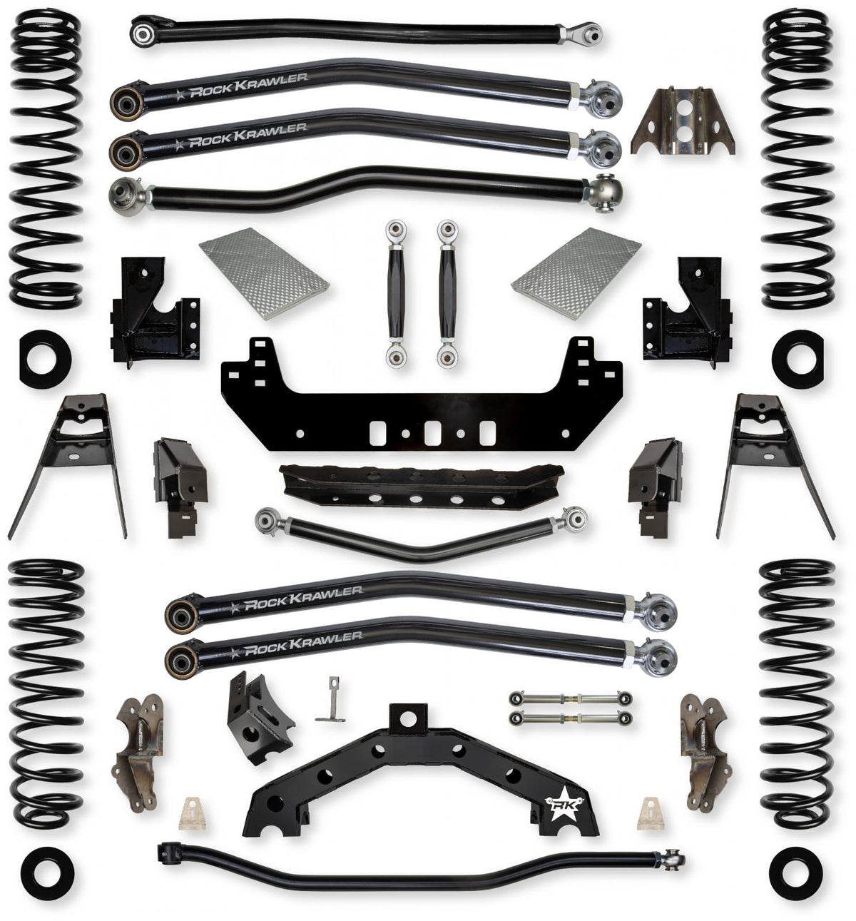 4.5 Inch X-Factor X2 No Limits Long-Arm Suspension System for Jeep Wrangler JLU Gas Models With No Shocks Rock Krawler