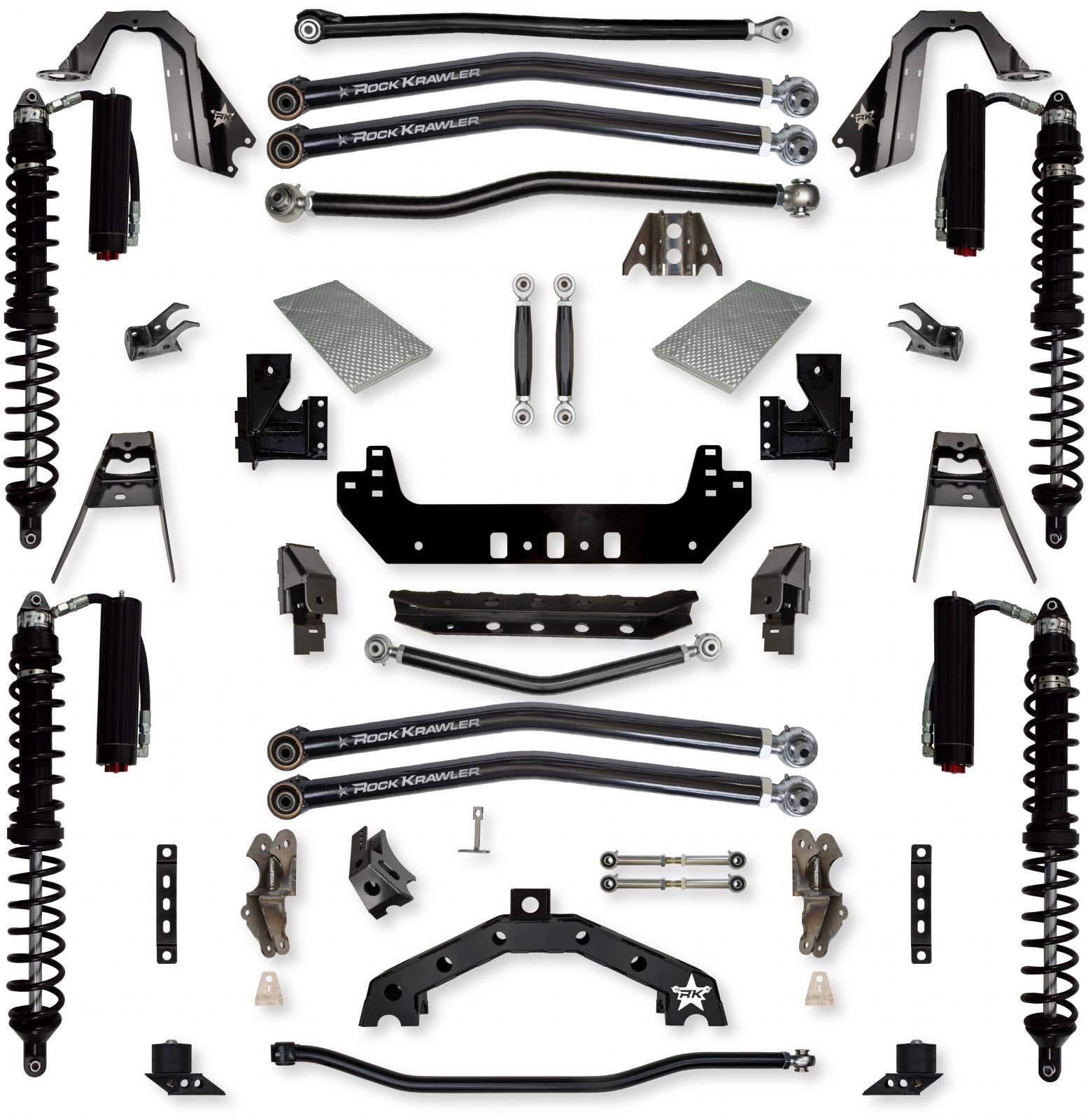 4.5 Inch X-Factor X2 Coilover No Limits Long-Arm Suspension System for Jeep Wrangler JLU Diesel Models Trail Runner System Stage 2 Rock Krawler