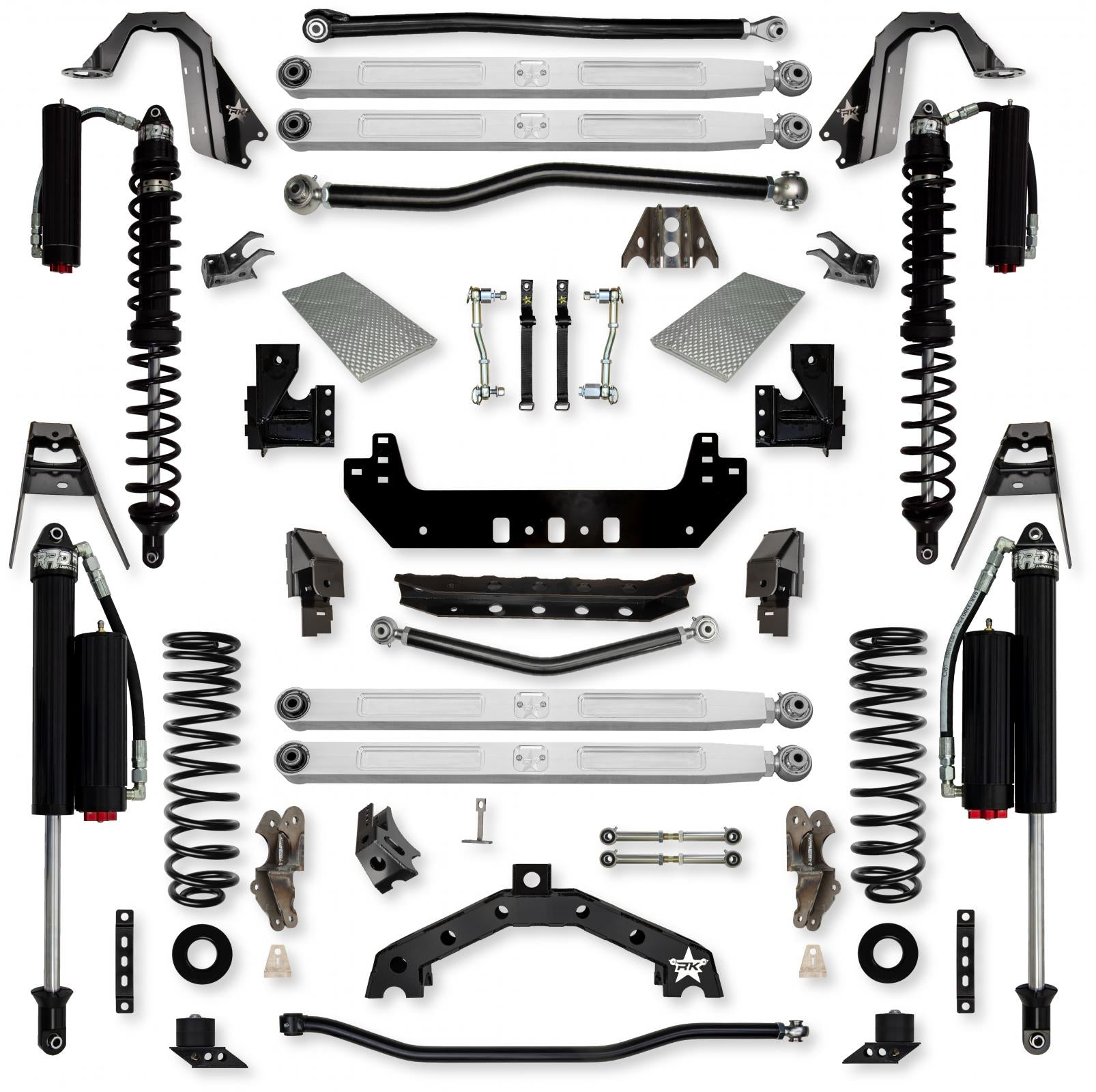 4.5 Inch X-Factor X2 Pro Elite Coilover Long-Arm Suspension System for Jeep Wrangler JL Gas Models Comp System Stage 2 Rock Krawler