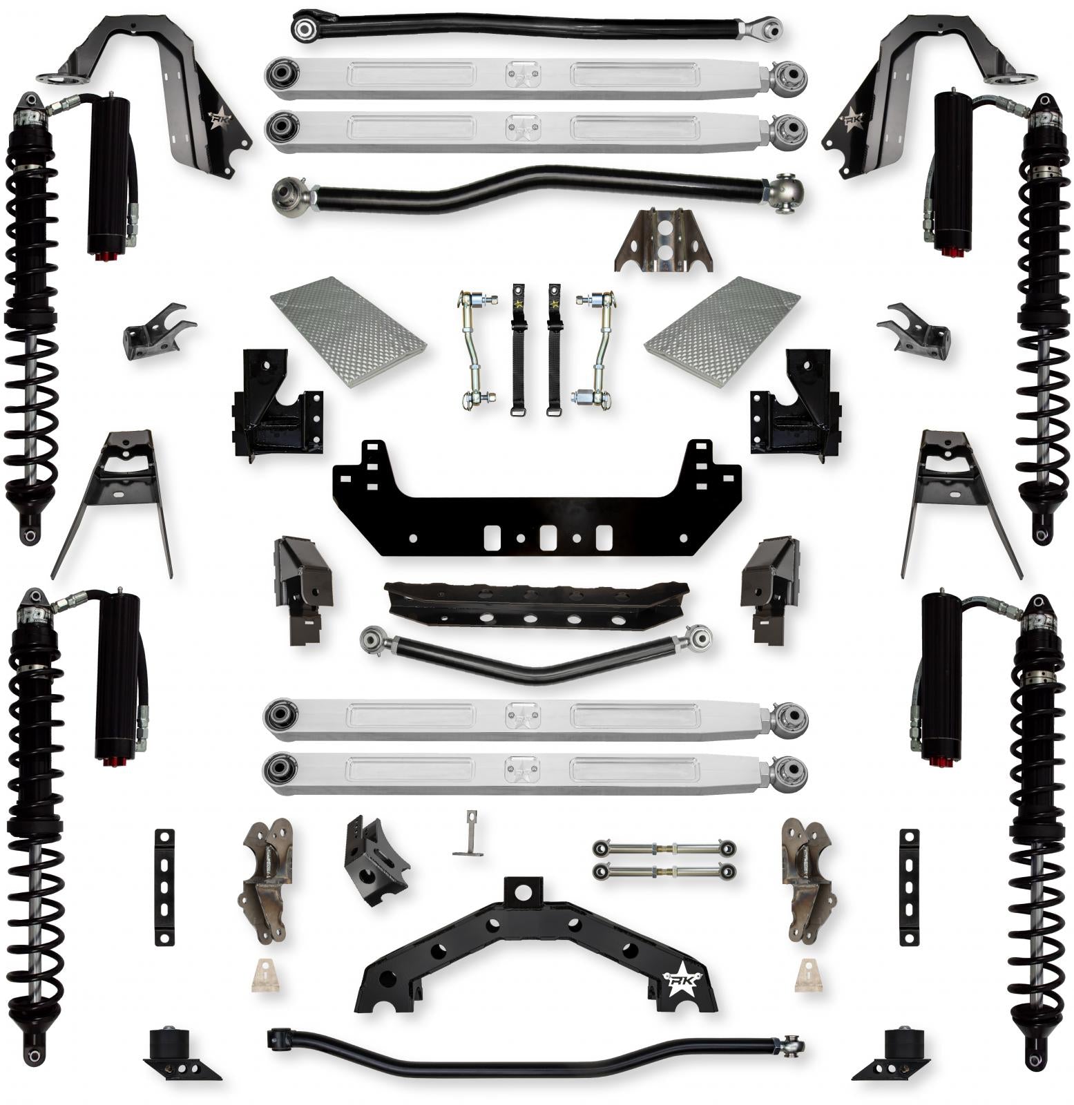 4.5 Inch X-Factor X2 Pro Elite Coilover Long-Arm Suspension System for Jeep Wrangler JL Gas Models Trail Runner System Stage 2 Rock Krawler