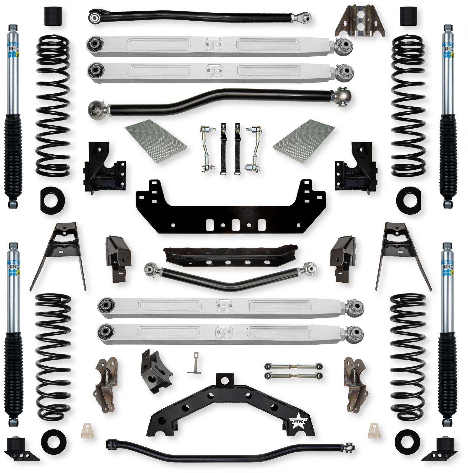 4.5 Inch X-Factor X2 Pro Elite Long-Arm Suspension System for Jeep Wrangler JLU Gas Models With Bilstein Shocks Rock Krawler