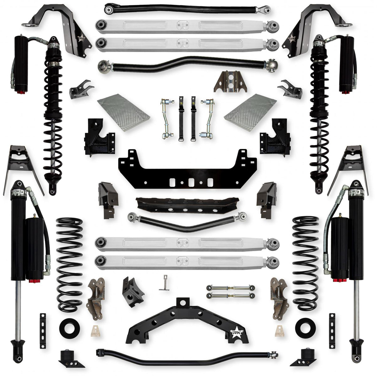 4.5 Inch X-Factor X2 Pro Elite Coilover Long-Arm Suspension System for Jeep Wrangler JLU Diesel Models Comp System Stage 2 Rock Krawler