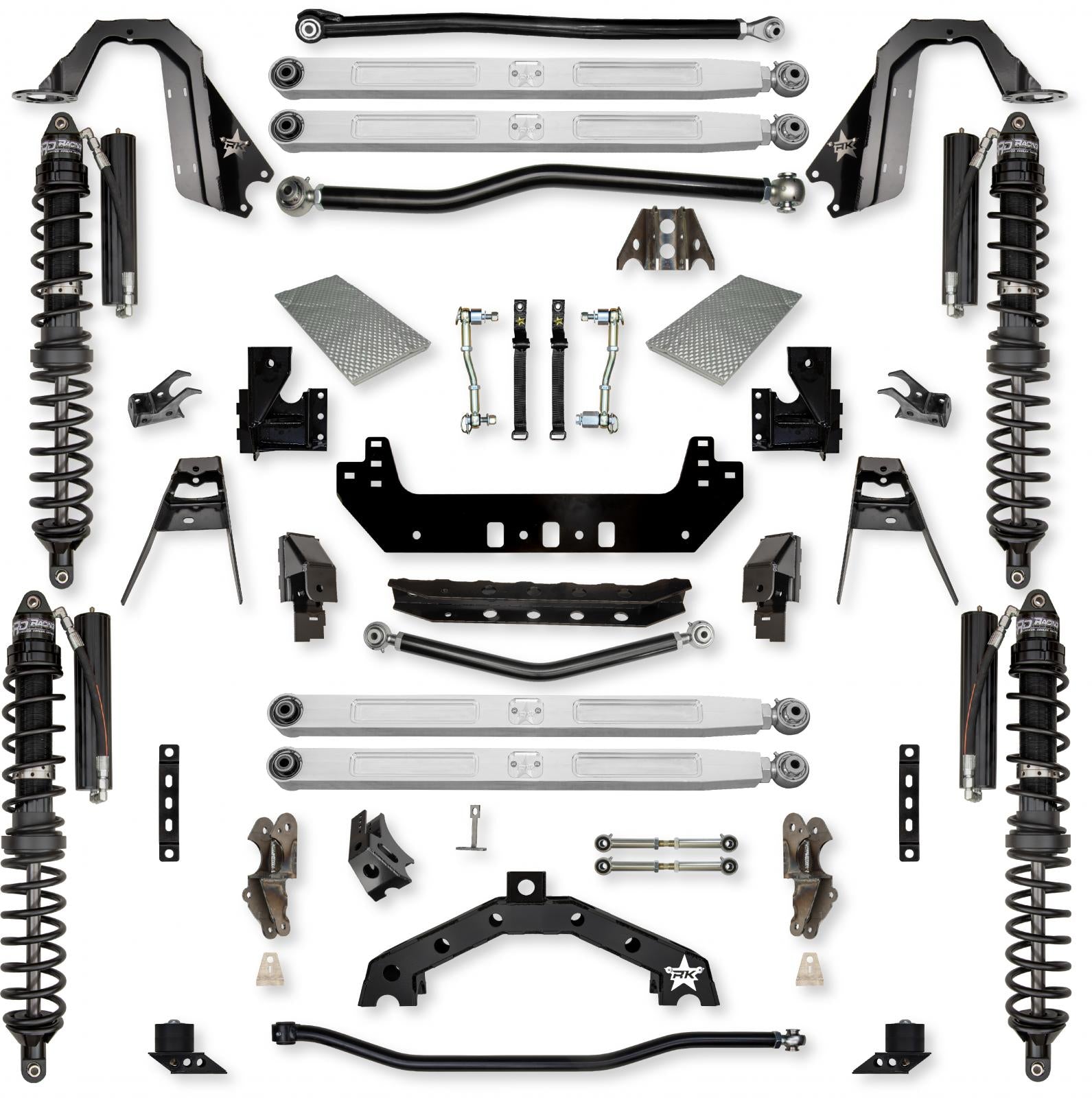 4.5 Inch X-Factor X2 Pro Elite Coilover Long-Arm Suspension System for Jeep Wrangler JLU Diesel Models Trail Runner System Stage 1 Rock Krawler