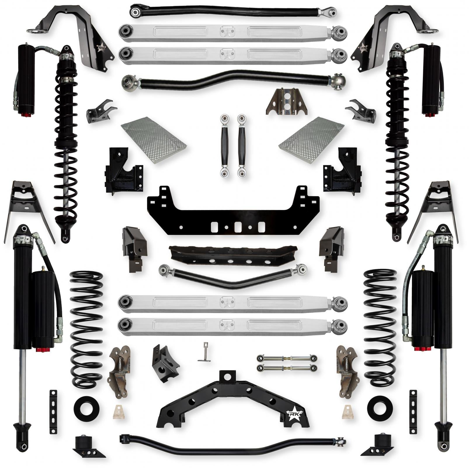 4.5 Inch X-Factor X2 Pro Elite Coilover No Limits Long-Arm Suspension System for Jeep Wrangler JL Gas Models Comp System Stage 2 Rock Krawler
