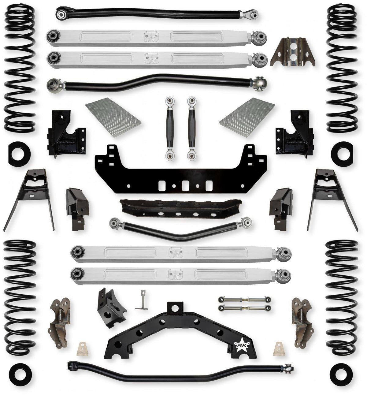 4.5 Inch X-Factor X2 Pro Elite No Limits Long-Arm Suspension System for Jeep Wrangler JLU 392 Models With No Shocks Rock Krawler