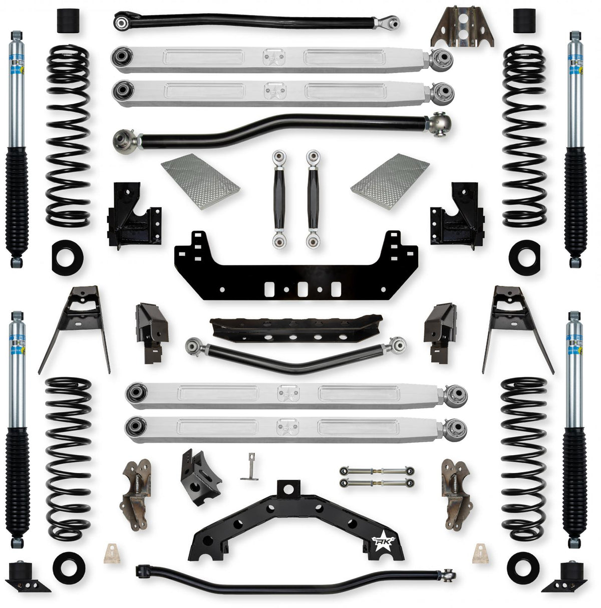 4.5 Inch X-Factor X2 Pro Elite No Limits Long-Arm Suspension System for Jeep Wrangler JLU Diesel Models With Bilstein Shocks Rock Krawler