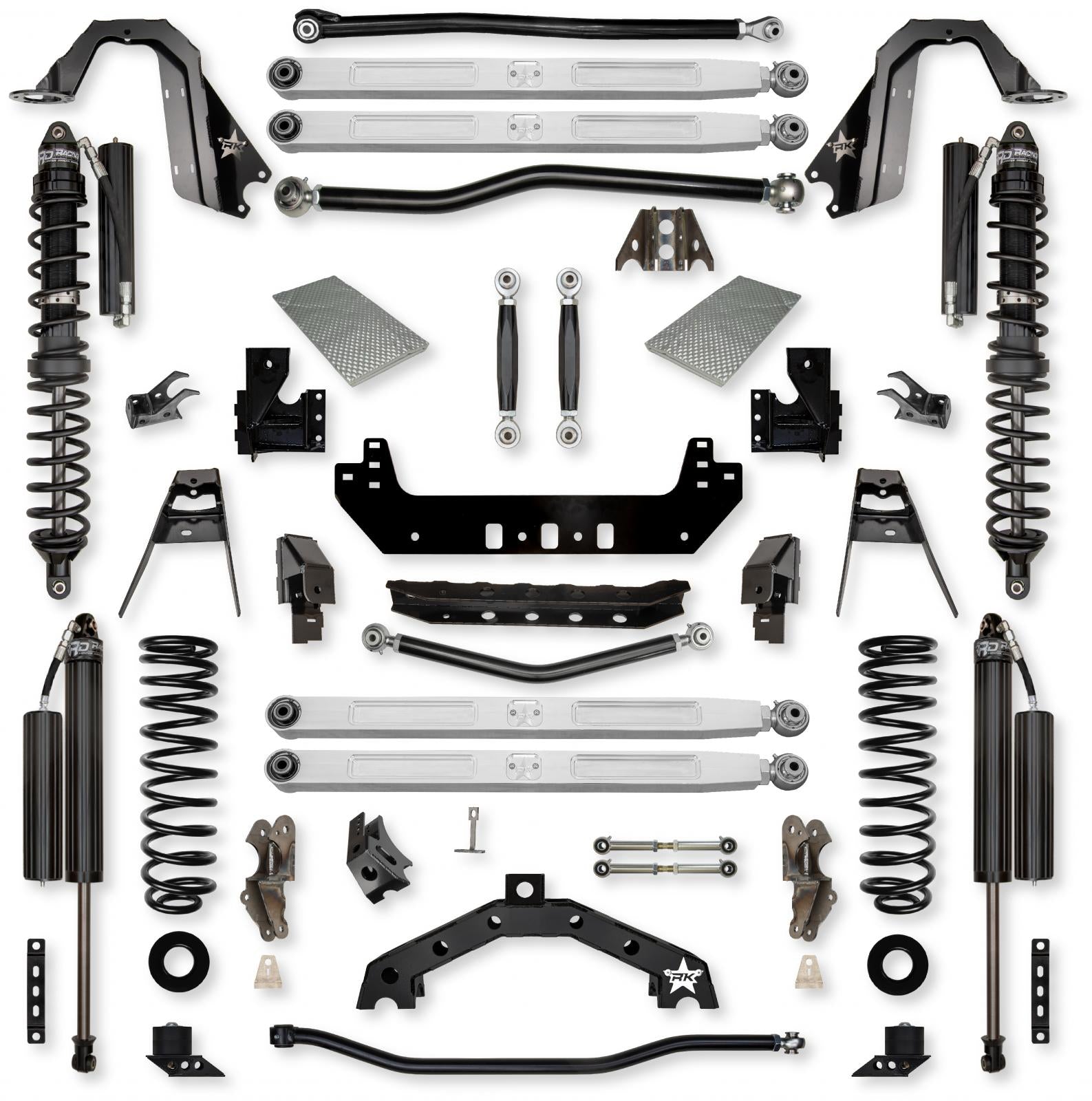 4.5 Inch X-Factor X2 Pro Elite Coilover No Limits Long-Arm Suspension System for Jeep Wrangler JLU Diesel Models Comp Stage 1 Rock Krawler