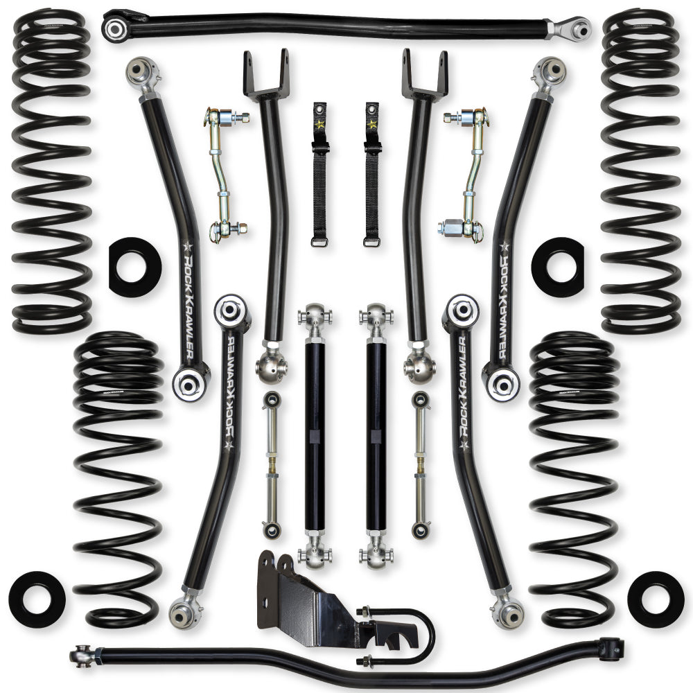 4.5 Inch X-Factor Mid-Arm Suspension System for Jeep Wrangler JL Gas Models With No Shocks Rock Krawler