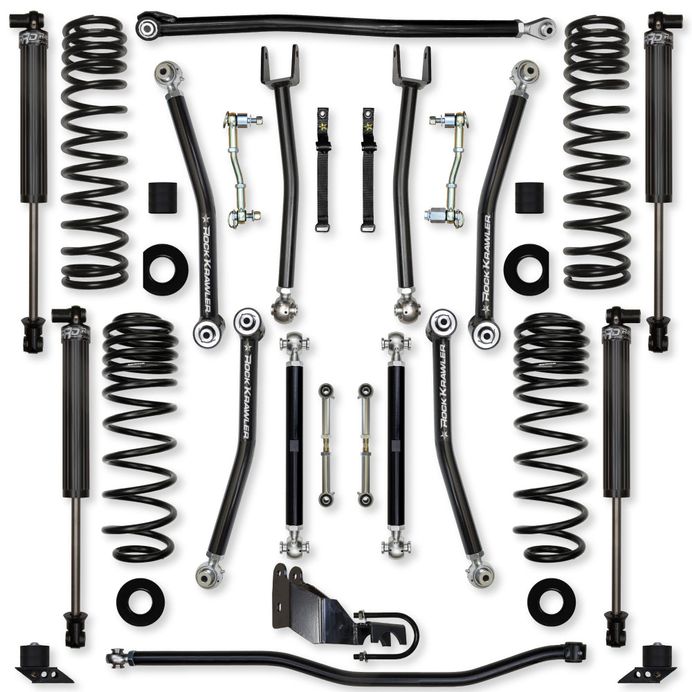 4.5 Inch X-Factor Mid-Arm Suspension System for Jeep Wrangler JLU Diesel Models With IFP Shocks Rock Krawler