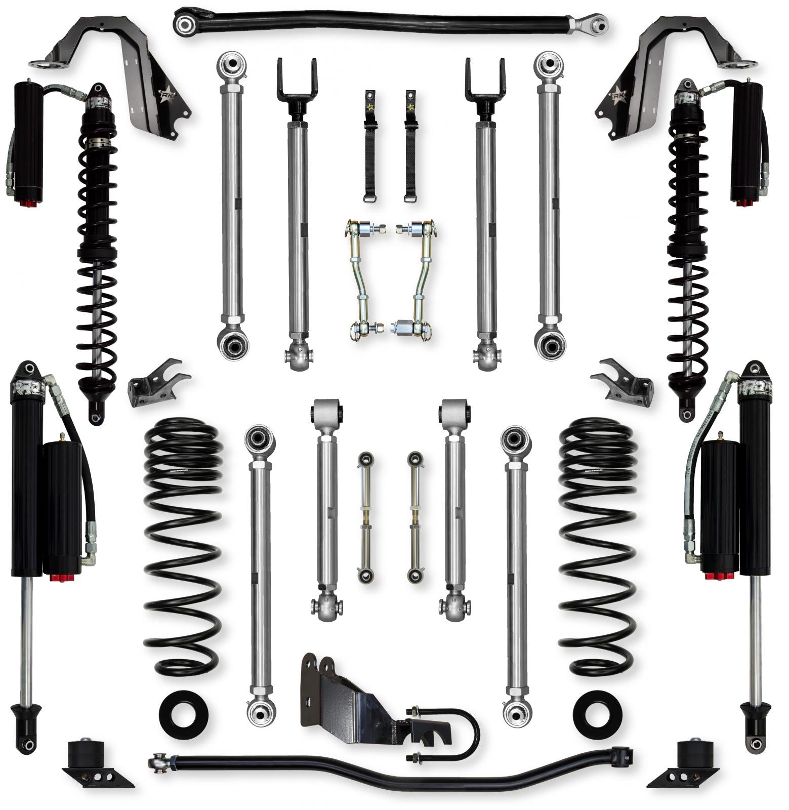 4.5 Inch X-Factor PRO Coilover Mid-Arm Suspension System for Jeep Wrangler JL Gas Models Comp System Stage 2 Rock Krawler