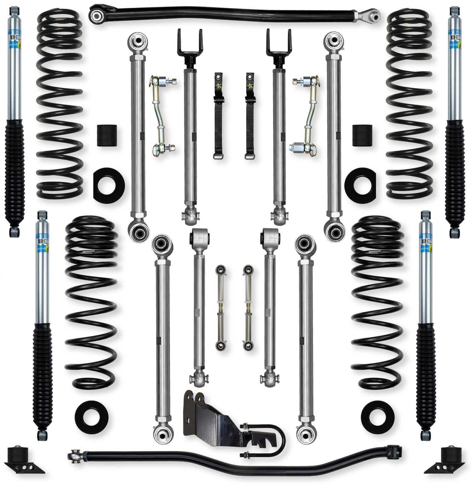 4.5 Inch X-Factor PRO Mid-Arm System for Jeep Wrangler JLU 4XE Models With Bilstein Shocks Rock Krawler