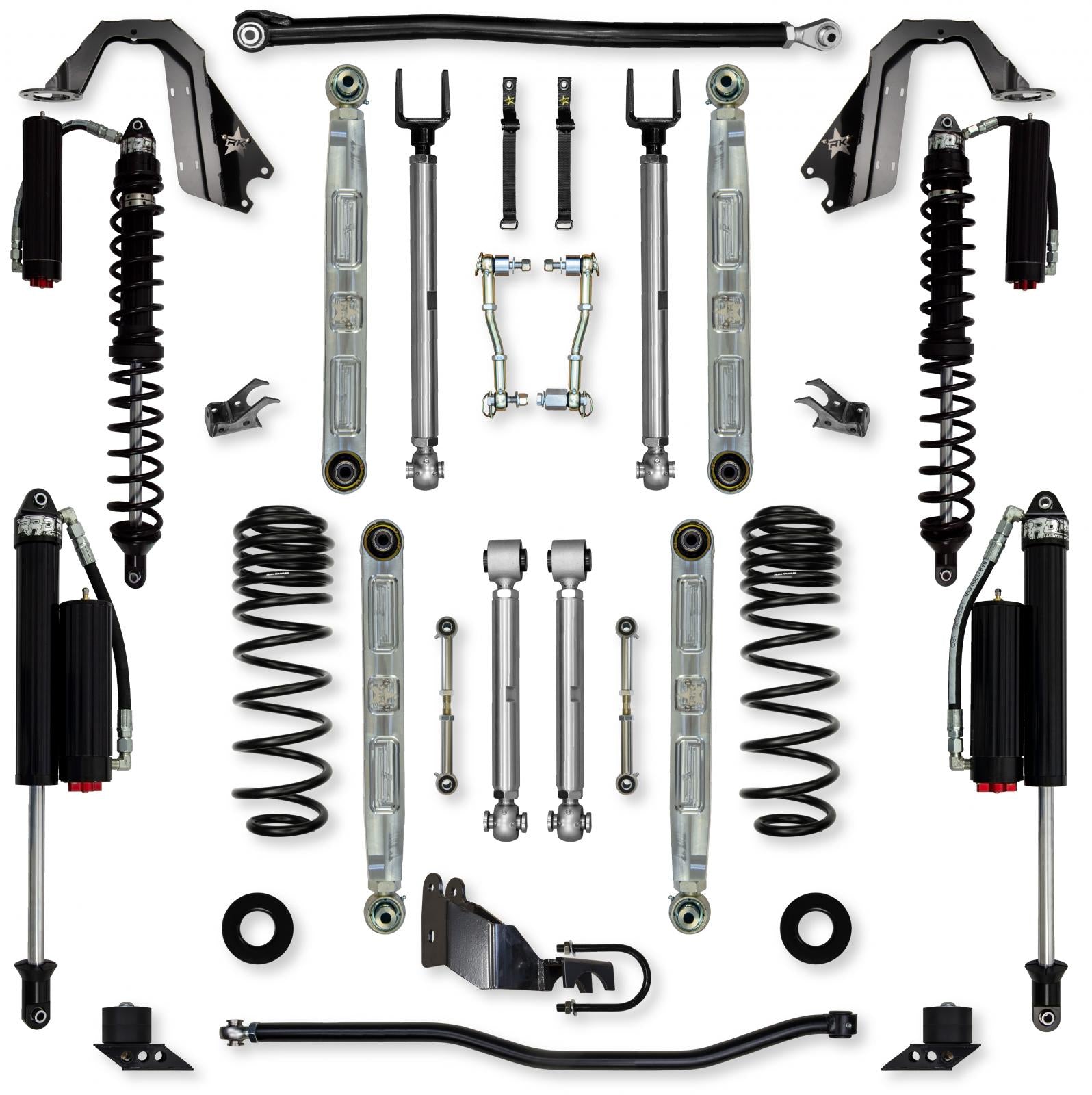 4.5 Inch X-Factor Pro Elite Coilover Mid-Arm System for Jeep Wrangler JLU Diesel Models Comp System Stage 2 Rock Krawler