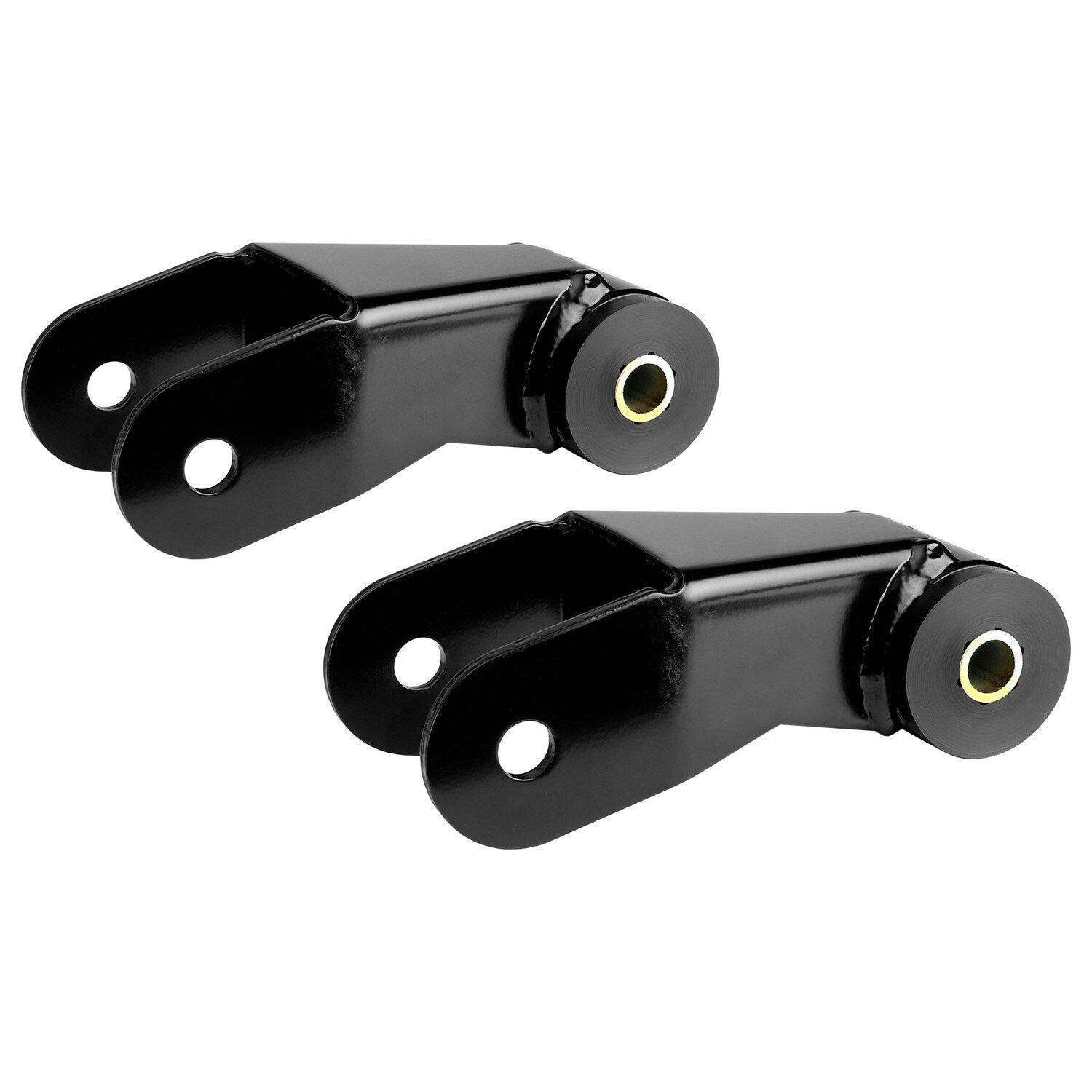 XJ Cherokee Boomerang Leaf Spring Shackles 5in Incl. Urethane Bushings and Hardware RockJock 4X4