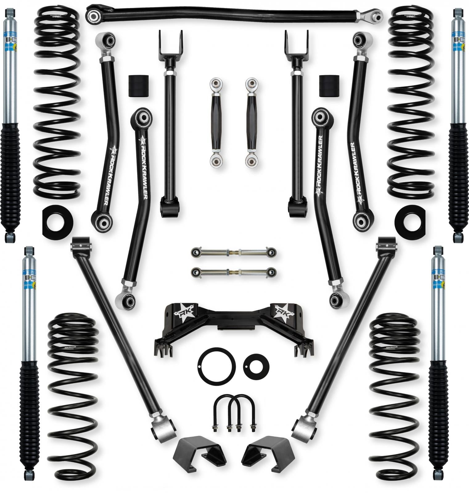 2.0 Inch Adventure X Pro No Limits Mid-Arm System for Jeep Gladiator JT Gas Models With Bilstein Shocks Rock Krawler